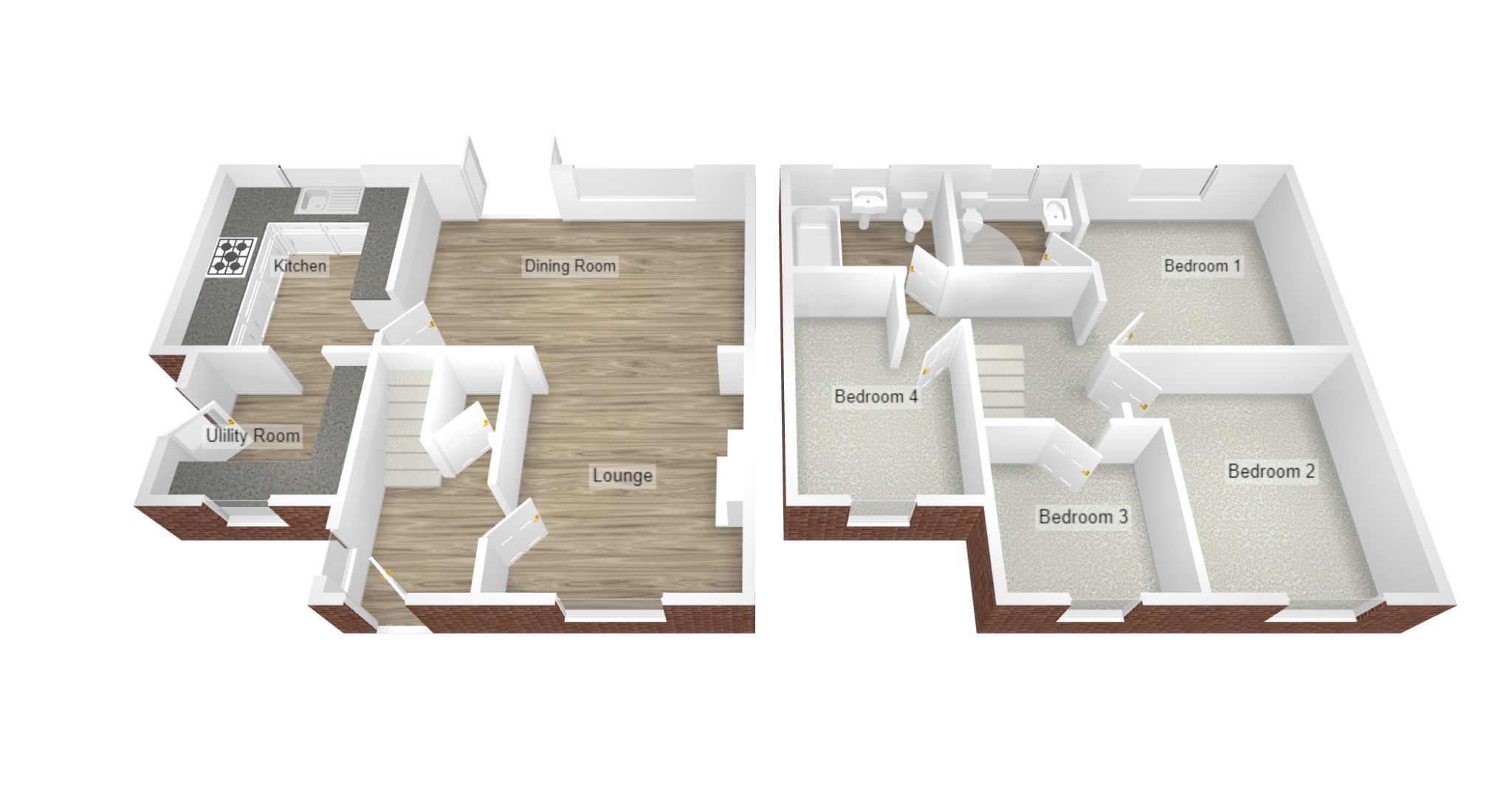 4 bedroom end terraced house Sold in Coventry - Floorplan.