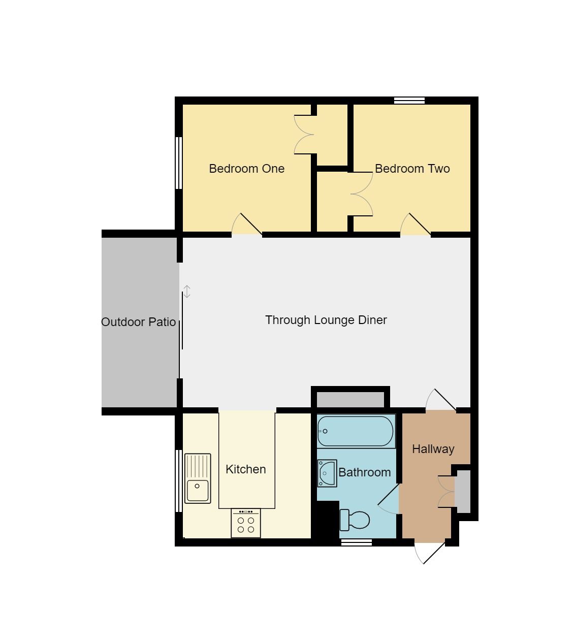 2 bedroom apartment flat/apartment Sold in Coventry - Floorplan 1.