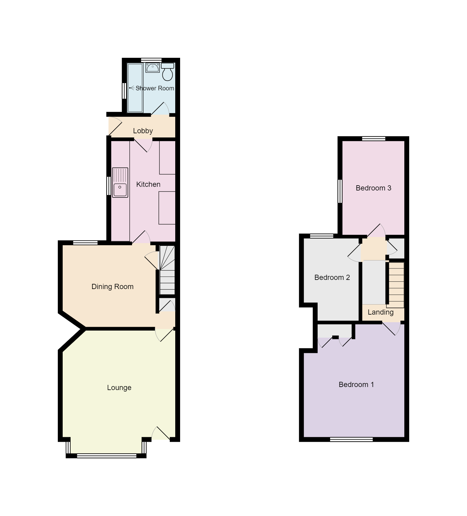 3 bedroom mid terraced house Sold in Coventry - Floorplan 1.