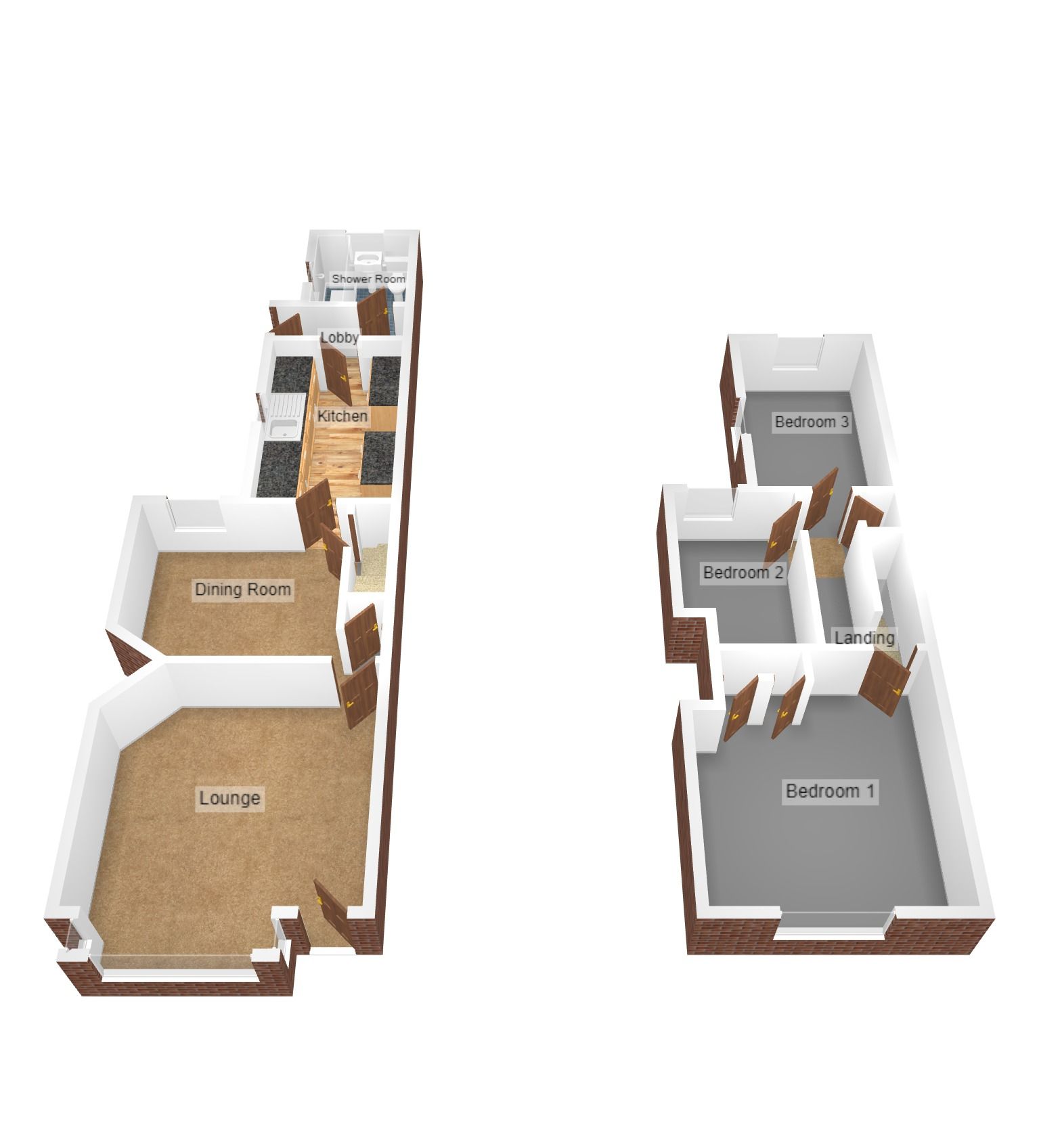 3 bedroom mid terraced house Sold in Coventry - Floorplan 2.