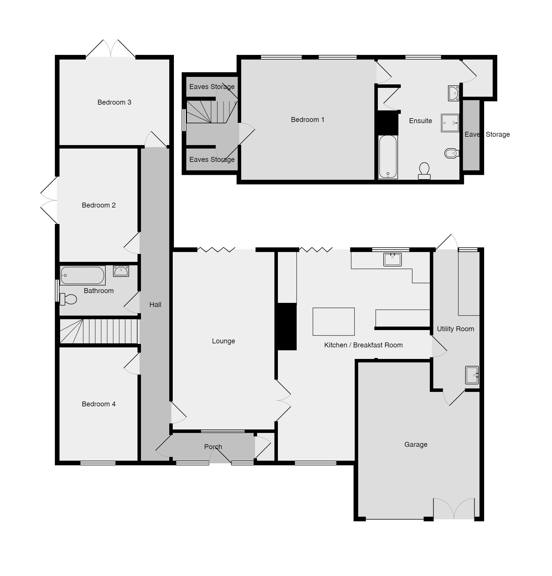 4 bedroom detached bungalow Sold in Coventry - Floorplan 1.