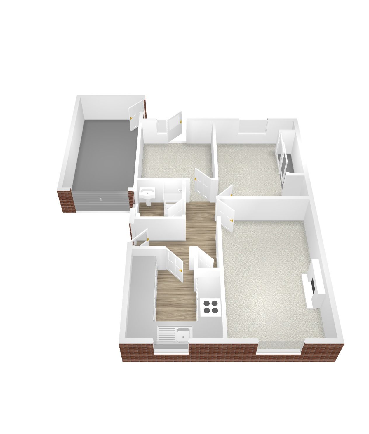 2 bedroom semi-detached bungalow Sold in Coventry - Floorplan 1.