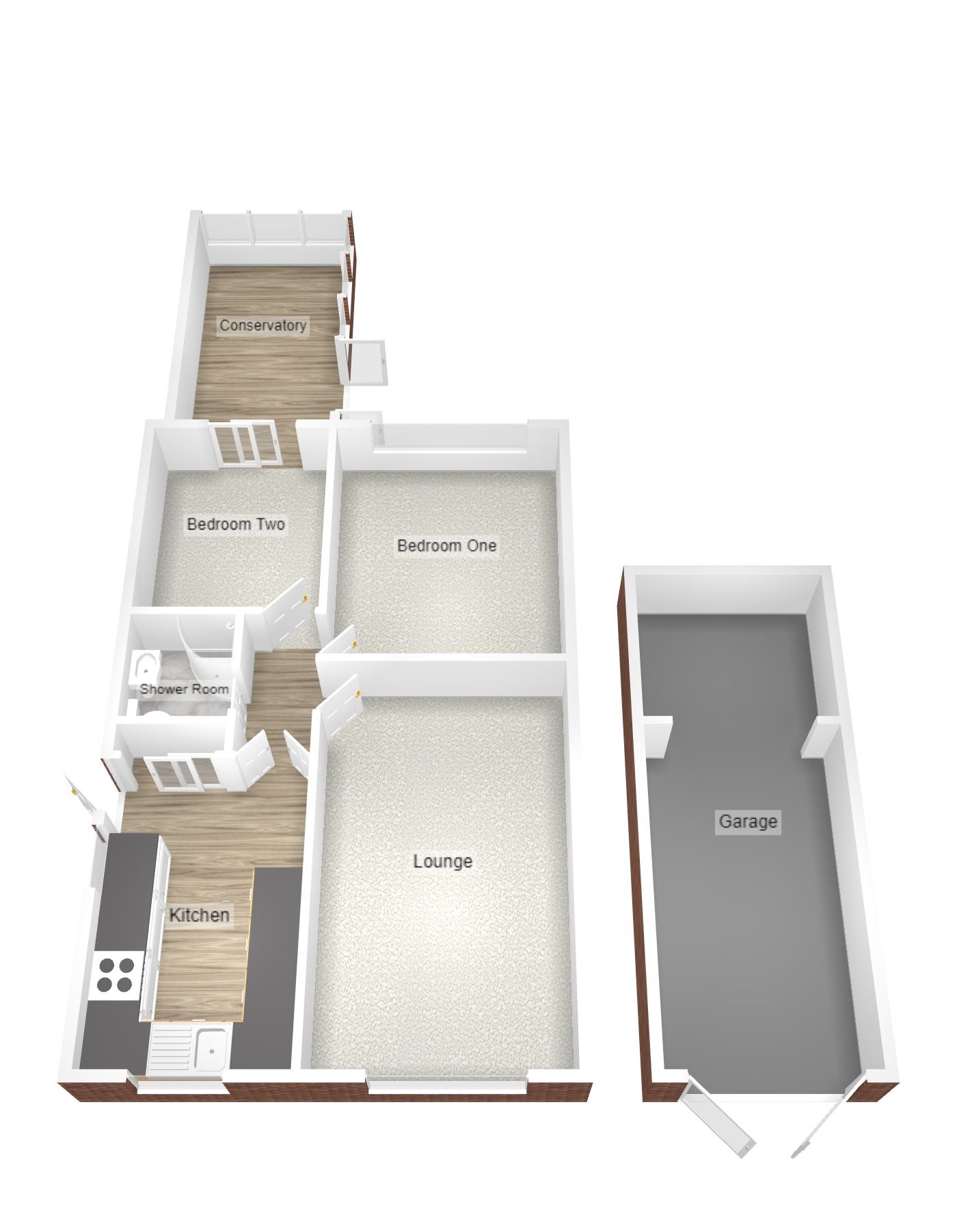 2 bedroom semi-detached bungalow Sold in Coventry - Floorplan 2.