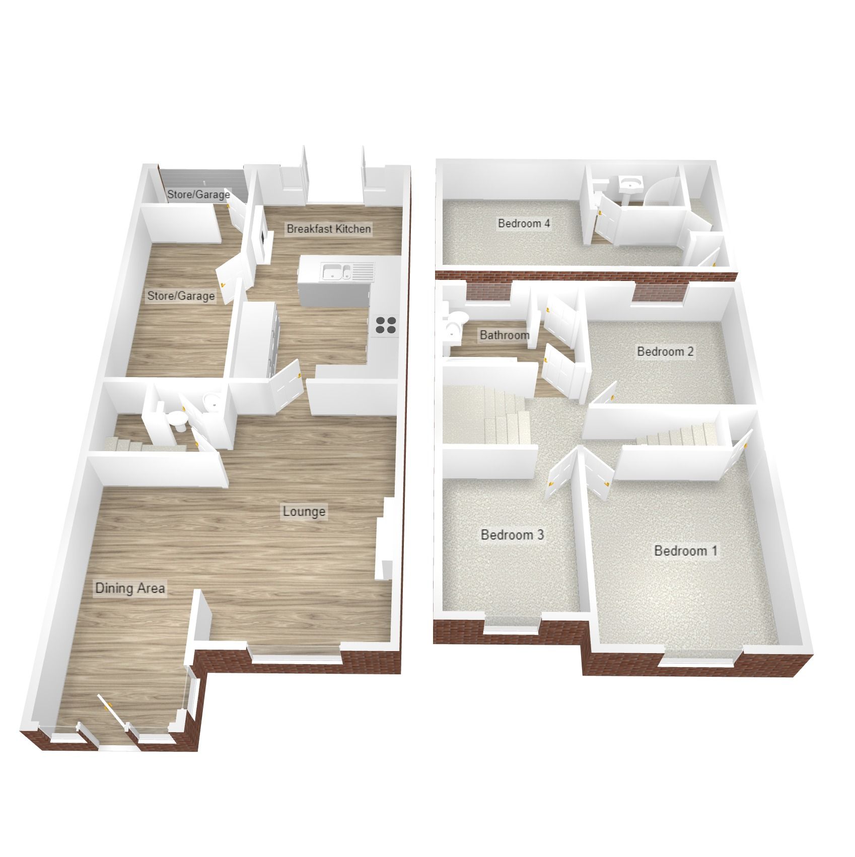 4 bedroom mid terraced house Sold in Coventry - Floorplan 2.
