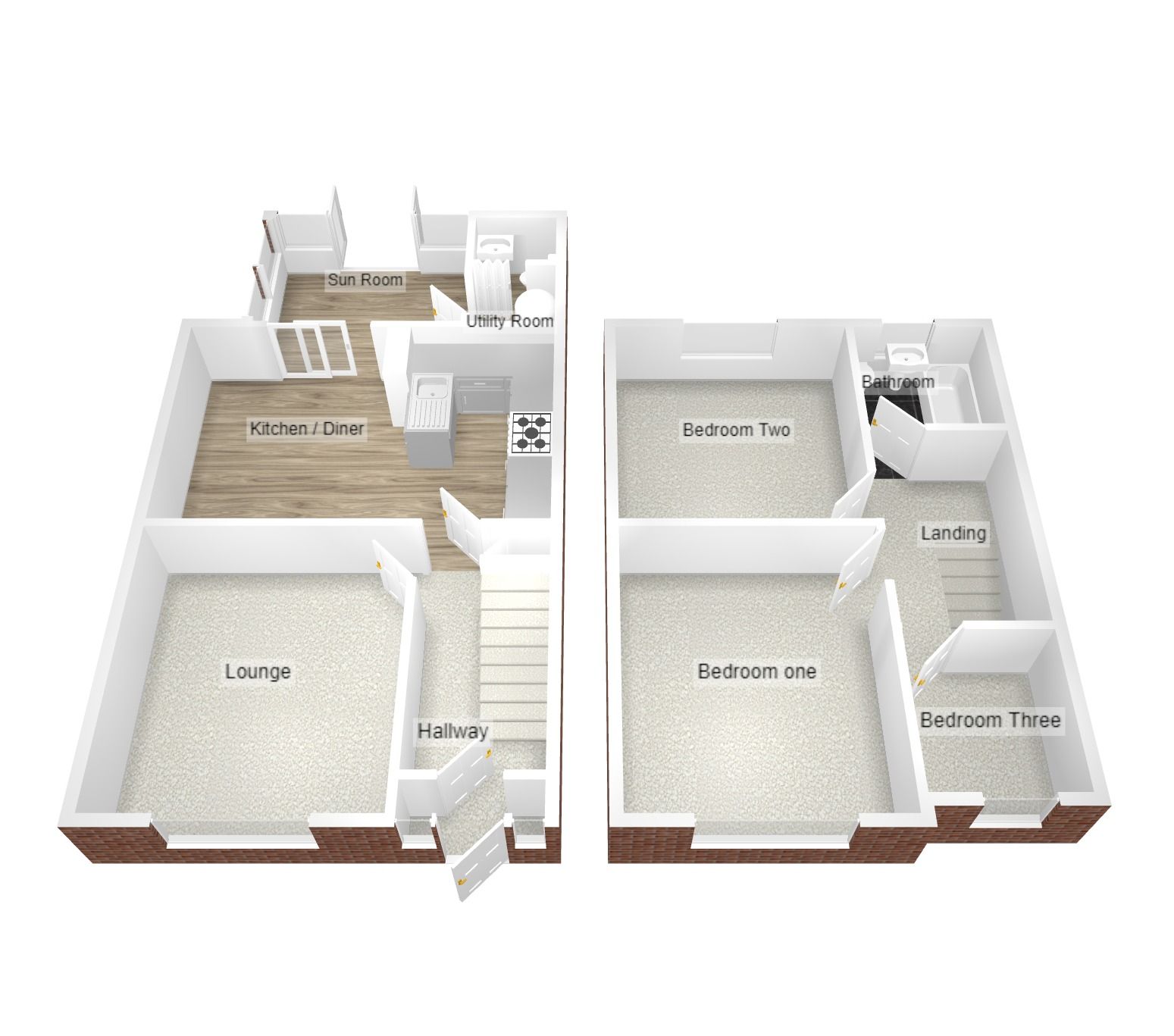 3 bedroom mid terraced house Sold in Coventry - Floorplan 1.