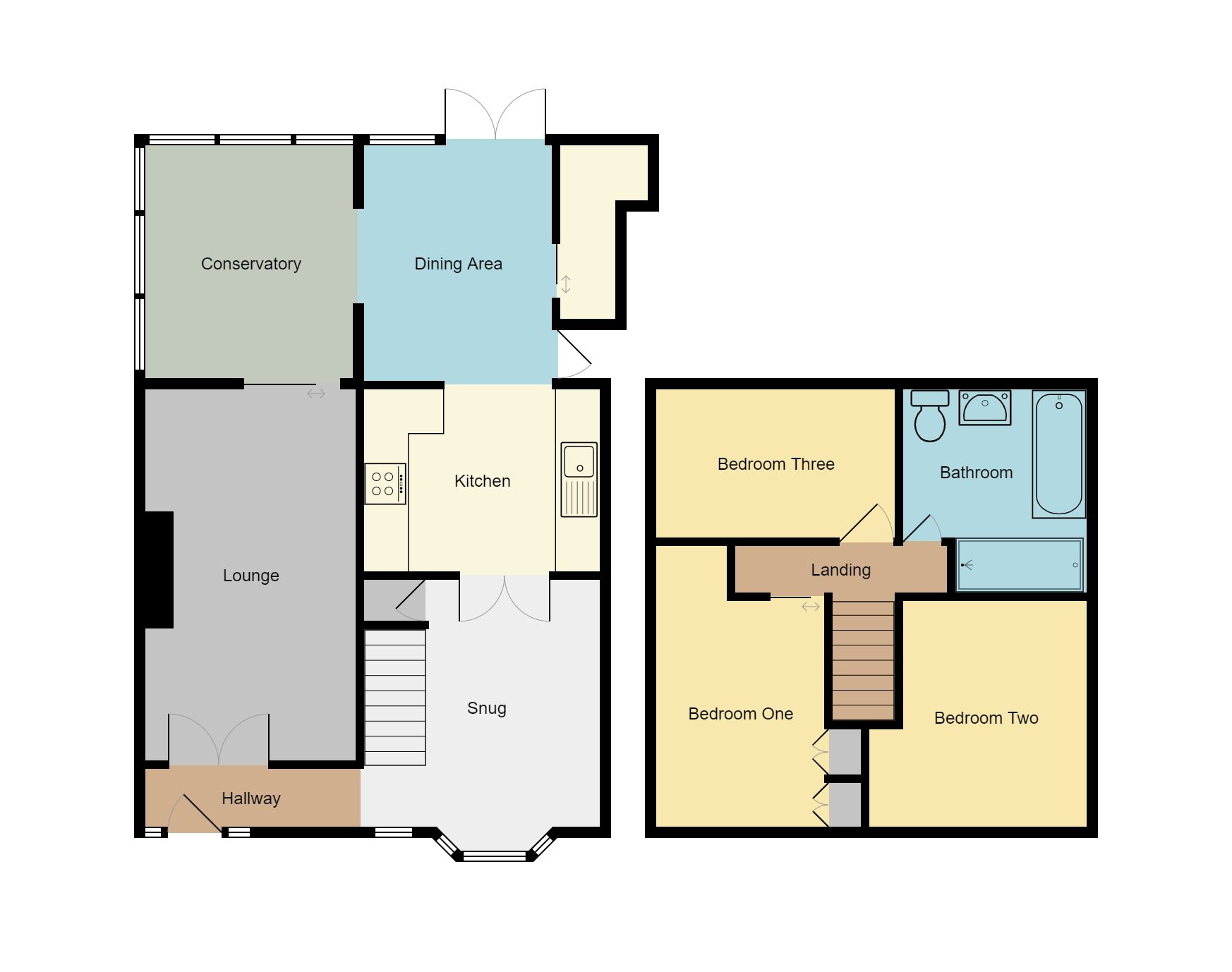 3 bedroom mid terraced house Sold in Coventry - Floorplan 1.