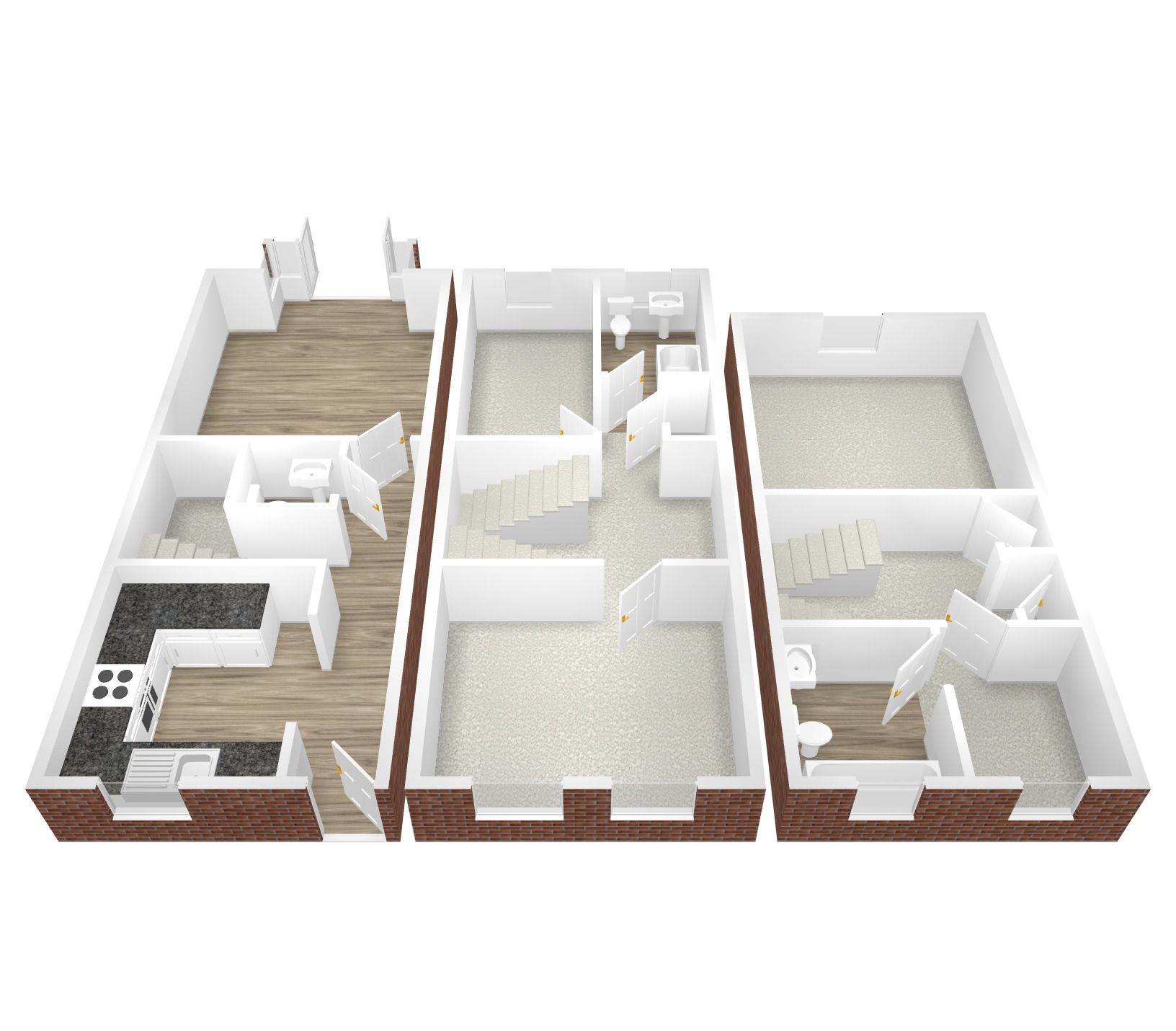 3 bedroom town house Sold in Coventry - Floorplan 2.