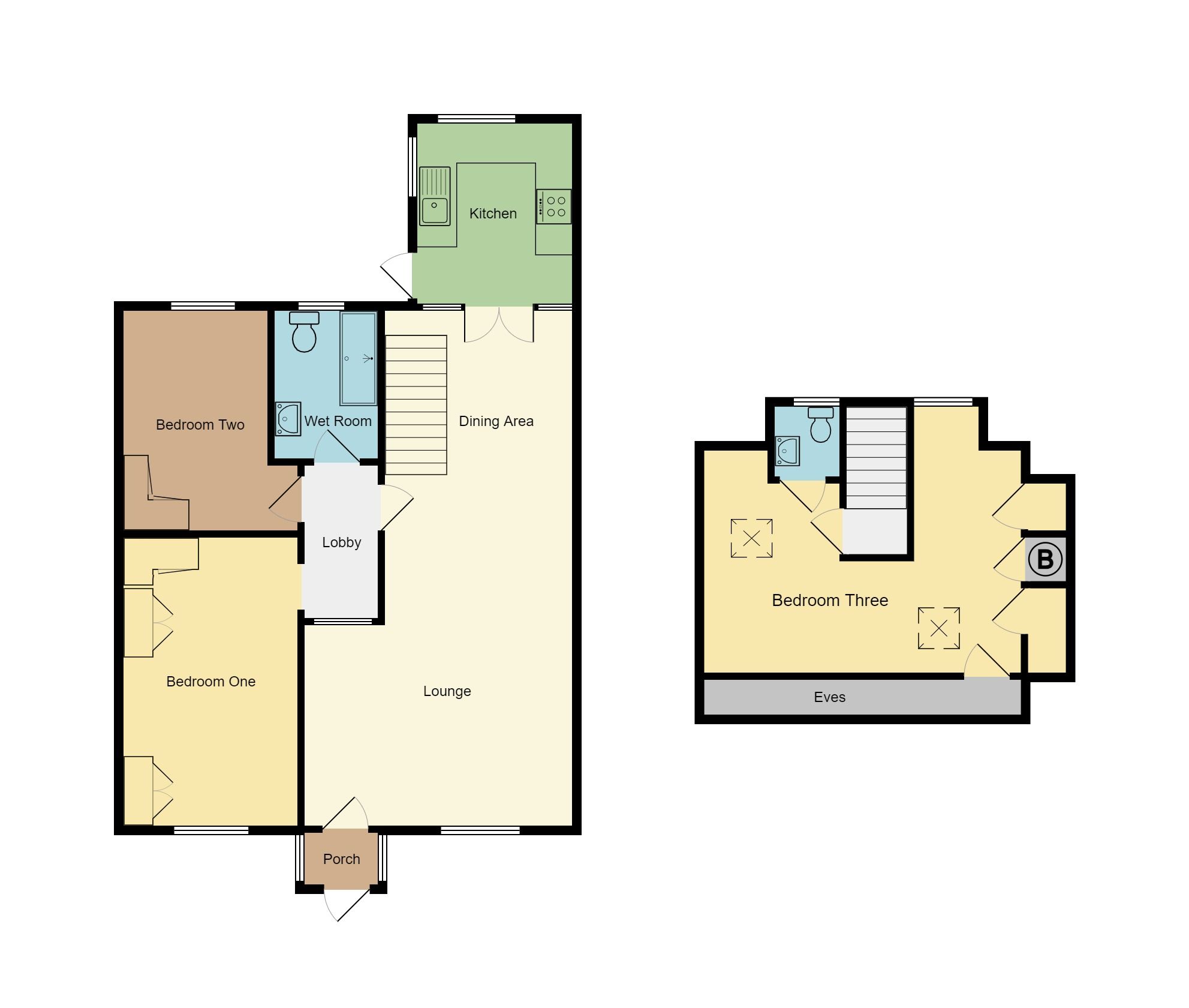 3 bedroom semi-detached bungalow Sold in Coventry - Floorplan 1.