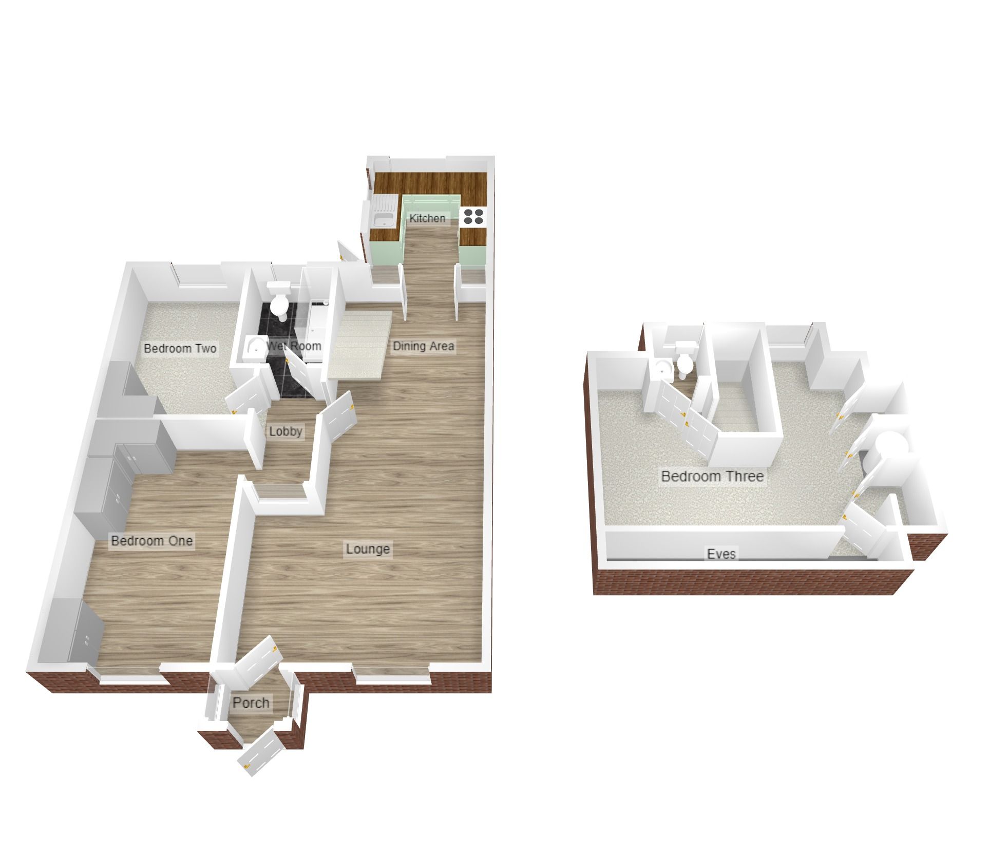 3 bedroom semi-detached bungalow Sold in Coventry - Floorplan 2.