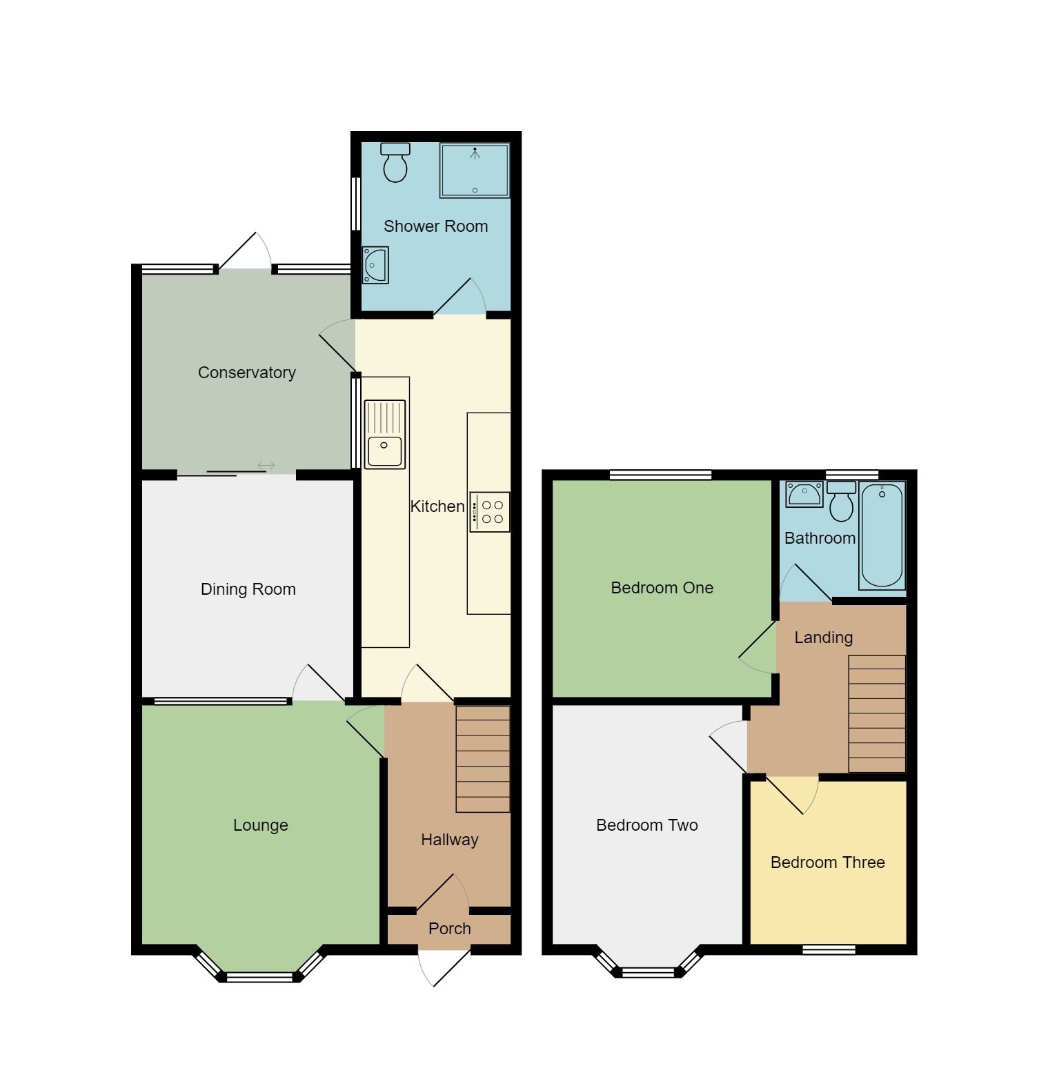 3 bedroom mid terraced house Sold in Coventry - Floorplan 2.