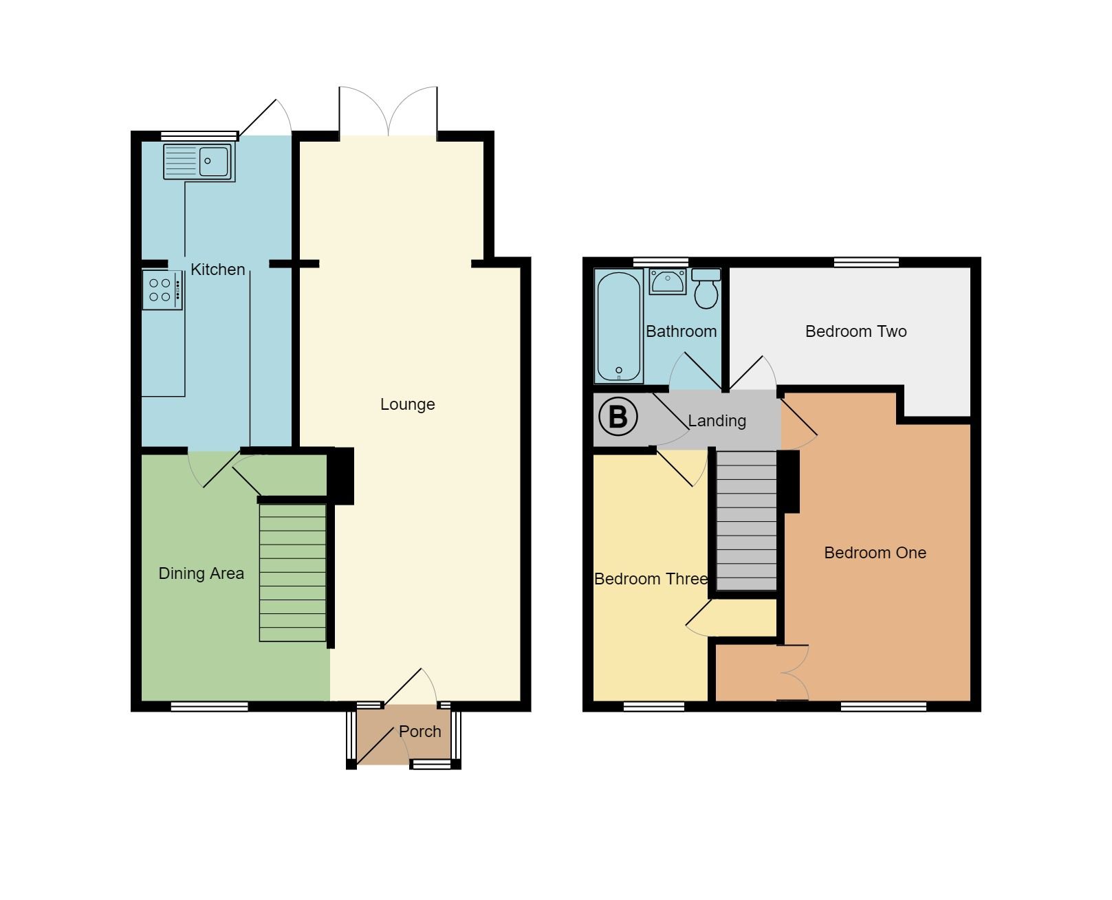 3 bedroom mid terraced house Sold in Coventry - Floorplan 1.