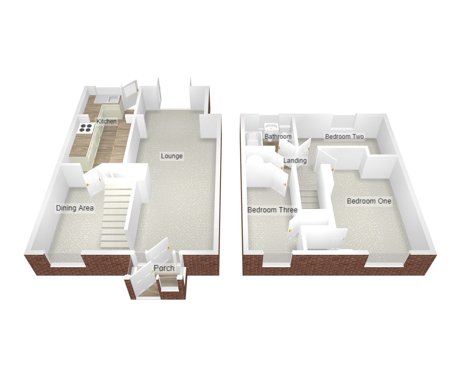 3 bedroom mid terraced house Sold in Coventry - Floorplan 2.