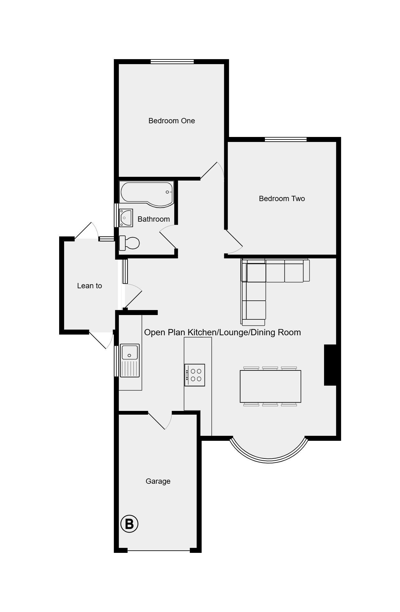 2 bedroom semi-detached bungalow Sold in Coventry - Floorplan 2.