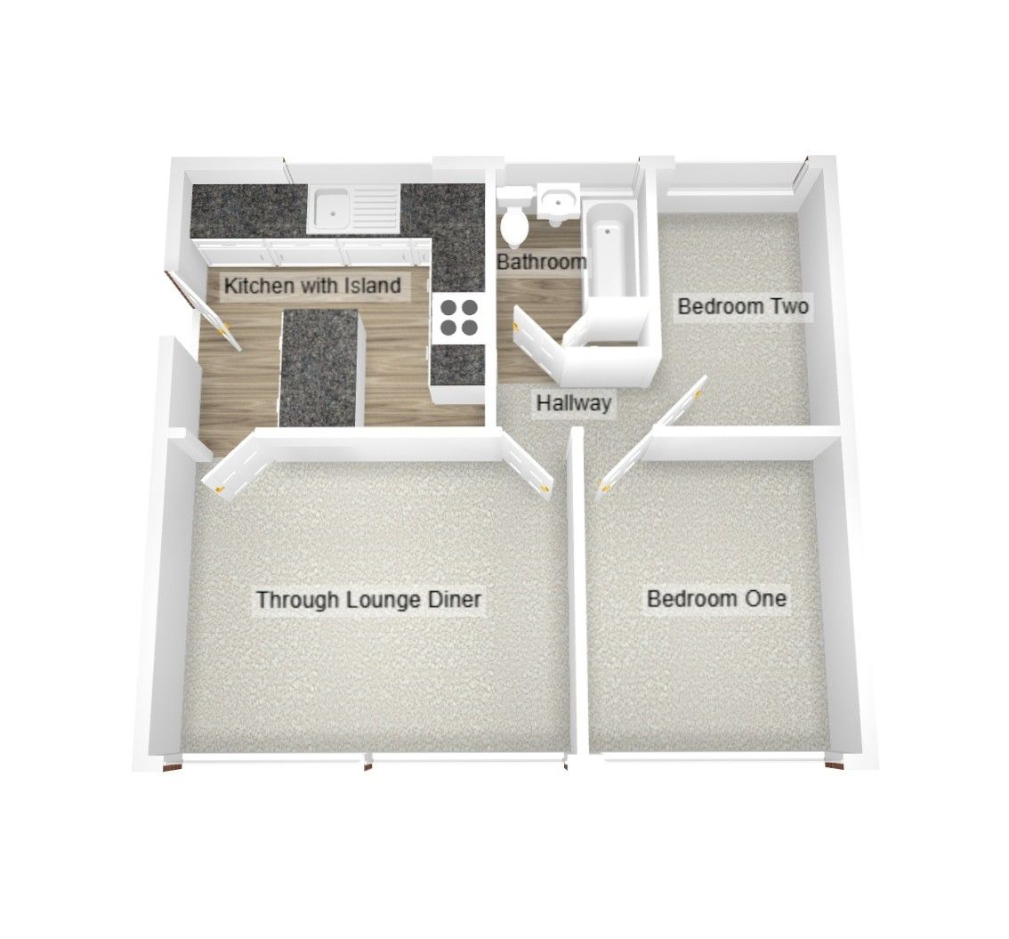 2 bedroom ground floor flat/apartment Sold in Coventry - Floorplan 1.
