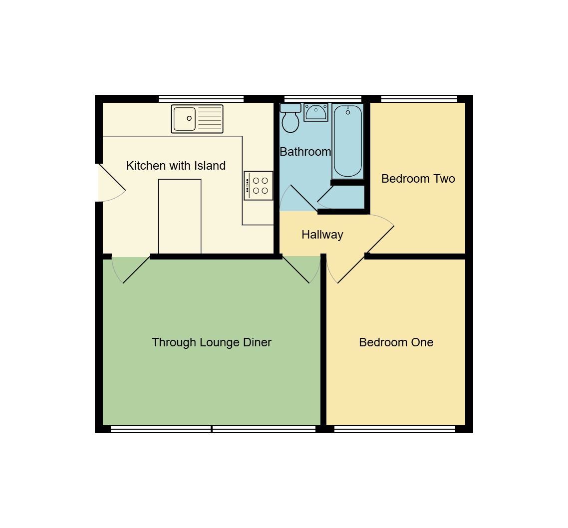 2 bedroom ground floor flat/apartment Sold in Coventry - Floorplan 2.