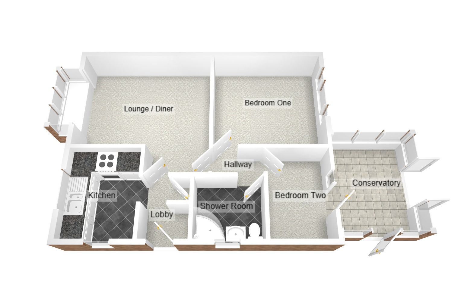 2 bedroom semi-detached bungalow Sold in Coventry - Floorplan 1.