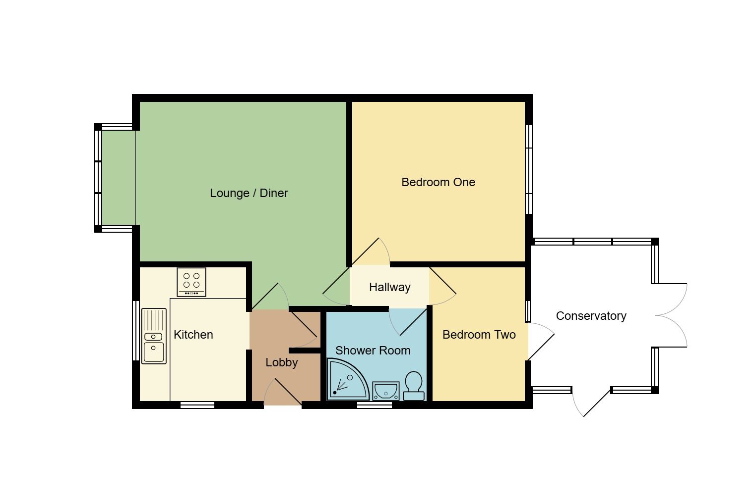 2 bedroom semi-detached bungalow Sold in Coventry - Floorplan 2.