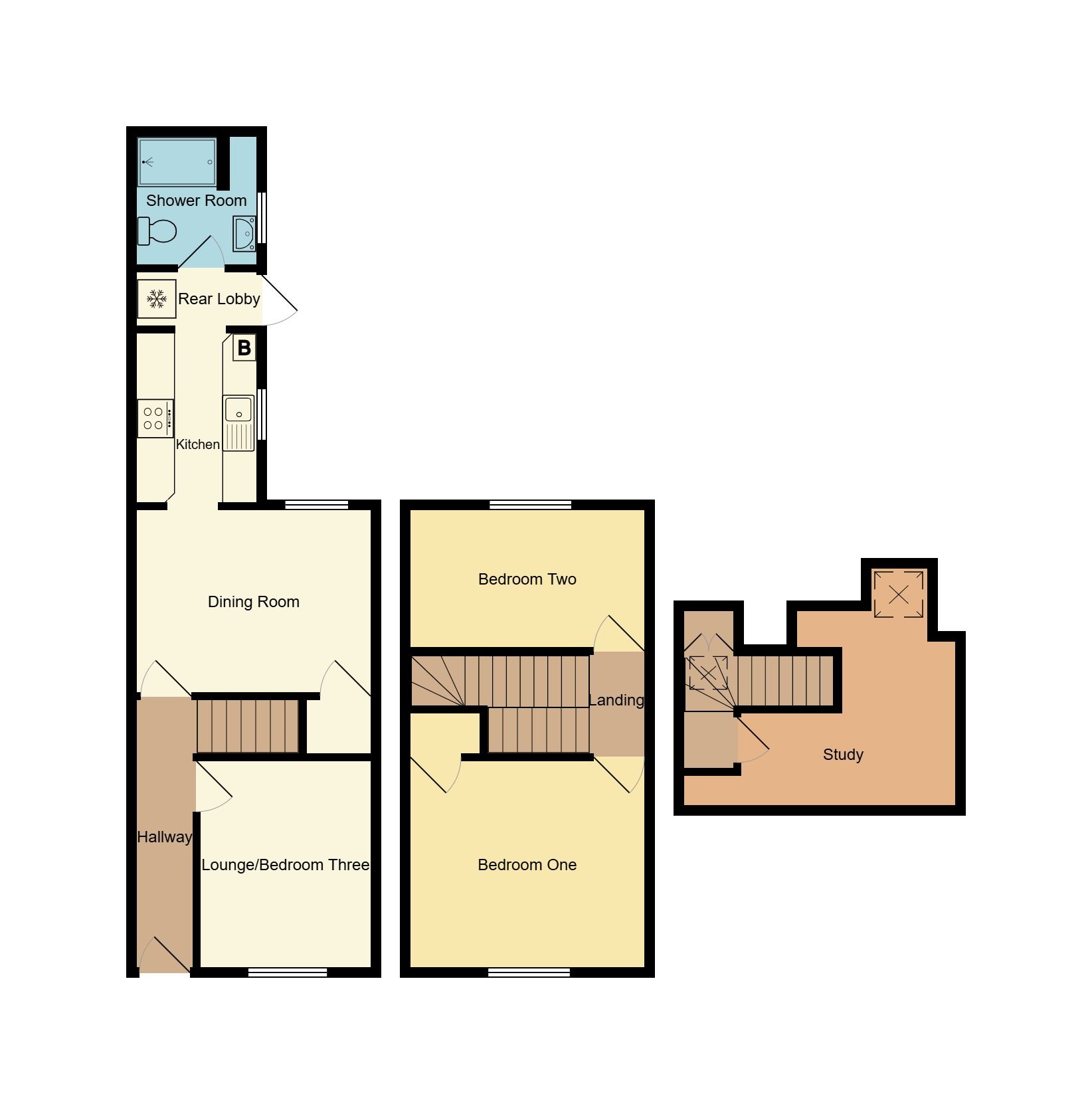 2 bedroom mid terraced house Let in Coventry - Floorplan 1.