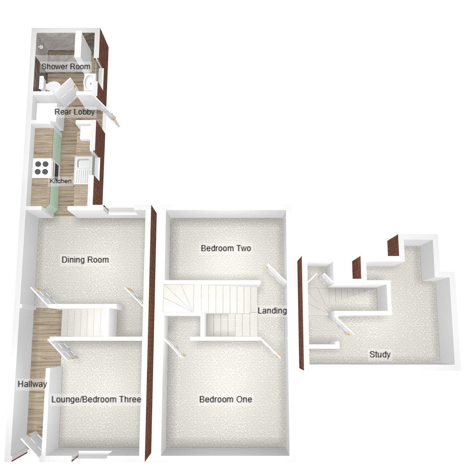 2 bedroom mid terraced house Let in Coventry - Floorplan 2.