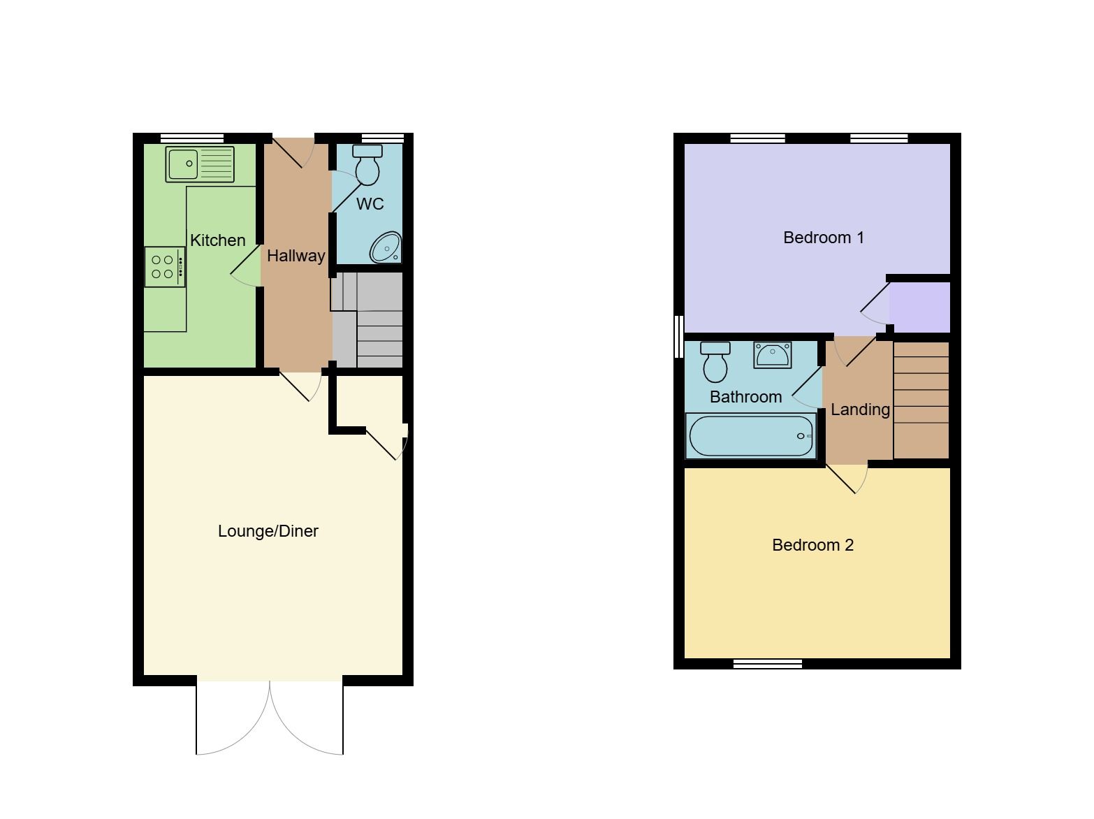 2 bedroom end terraced house Let in Coventry - Floorplan 1.