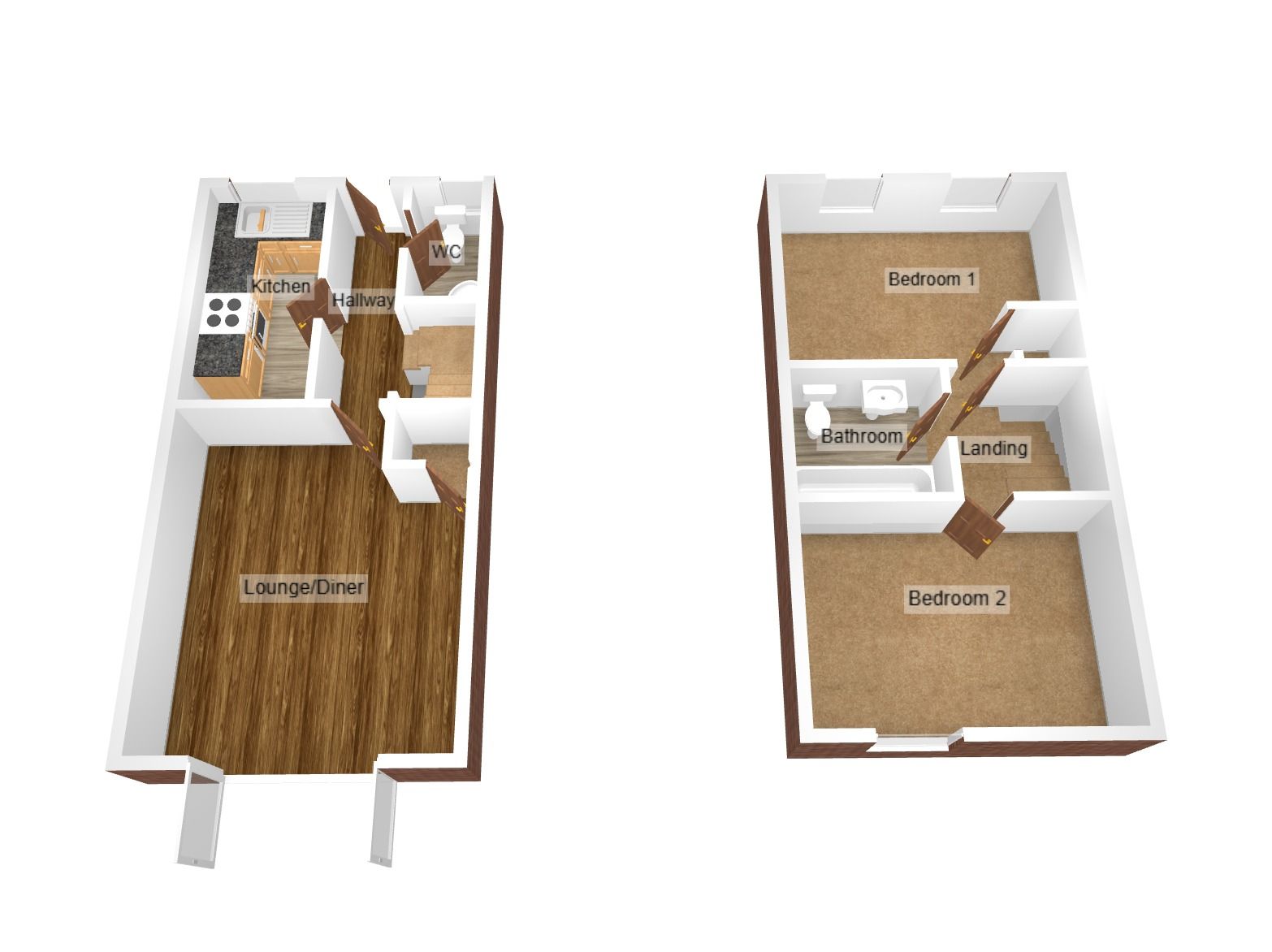 2 bedroom end terraced house Let in Coventry - Floorplan 2.