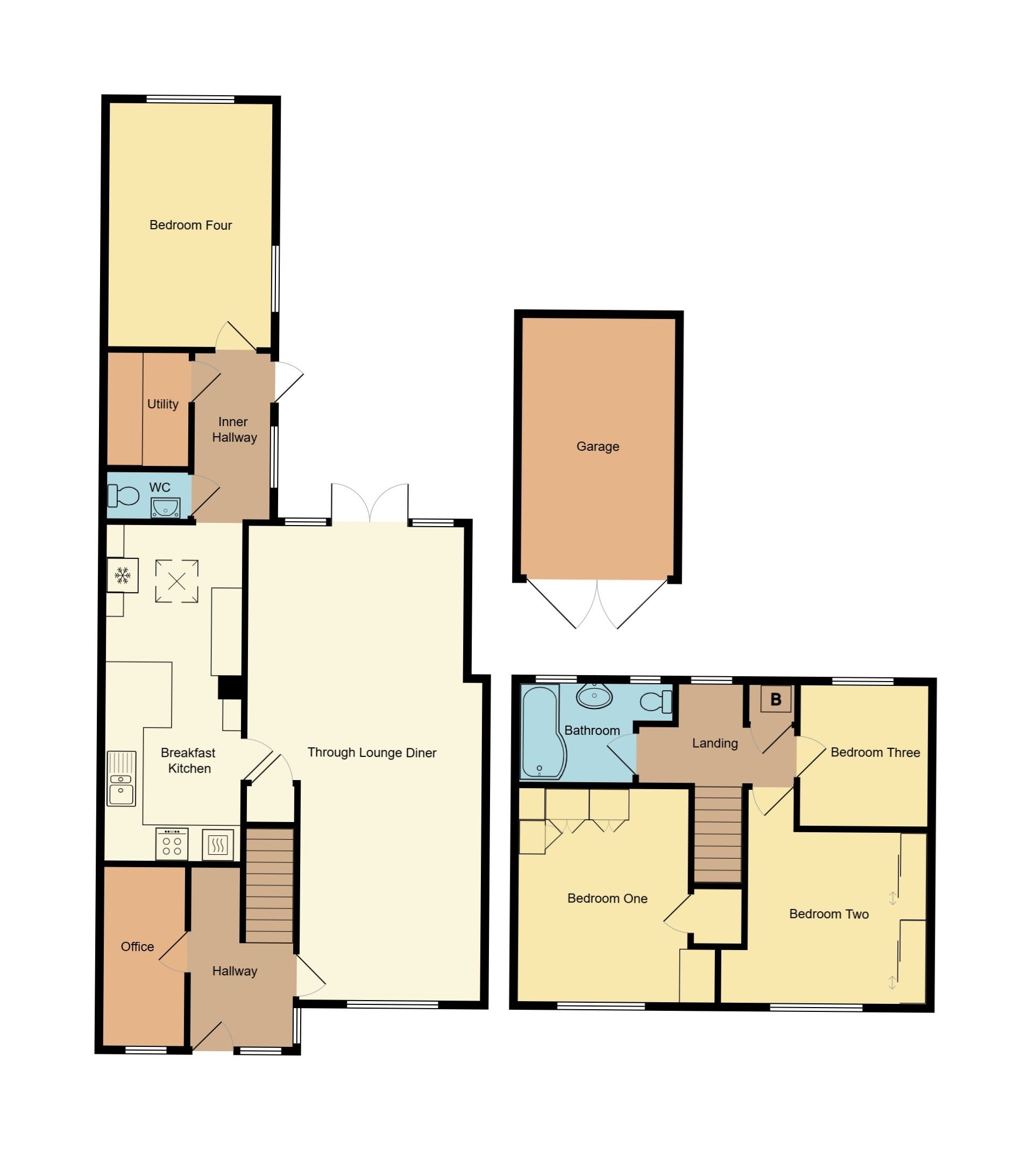 4 bedroom mid terraced house Sold in Coventry - Floorplan 1.