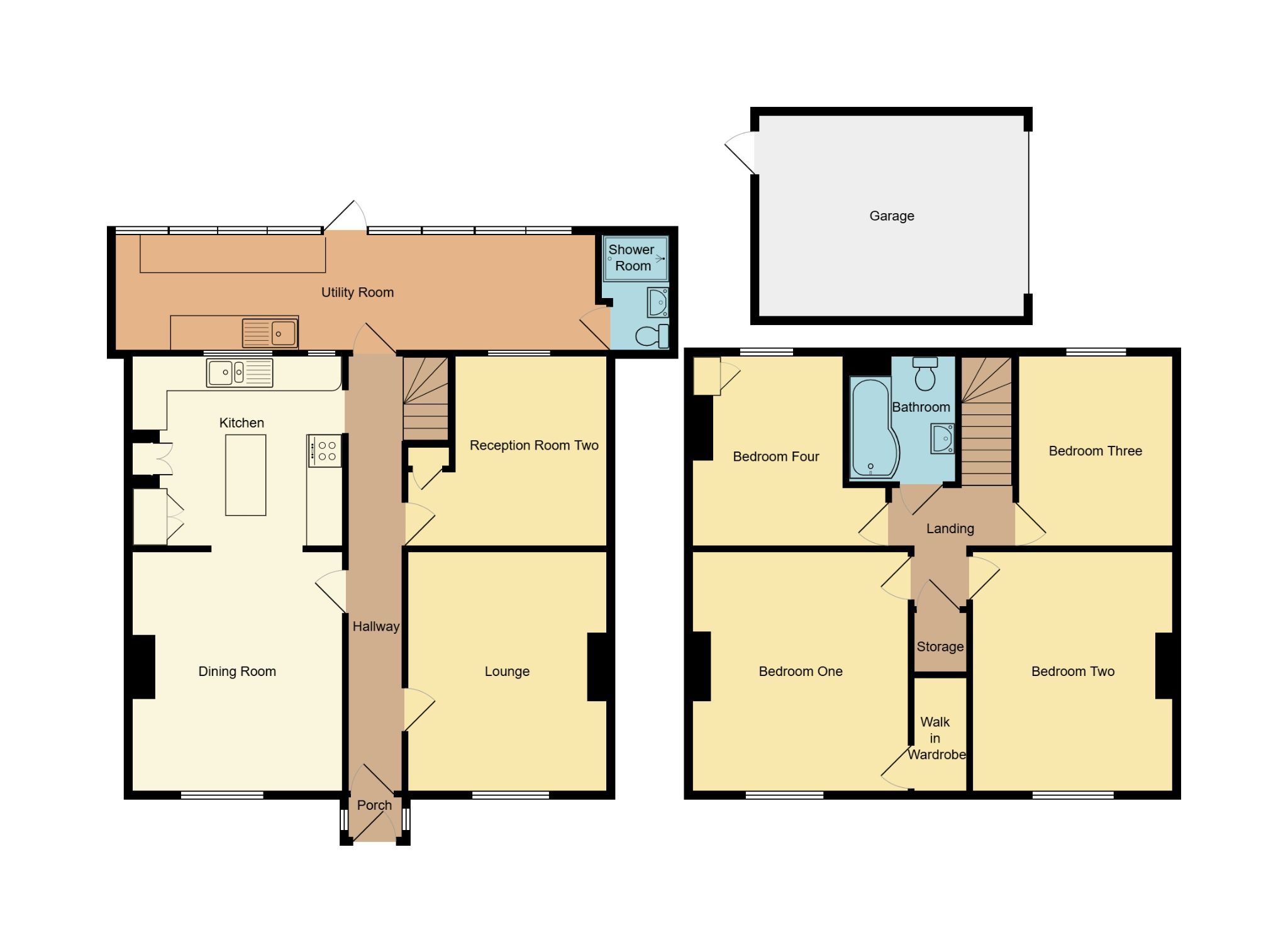 4 bedroom cottage house Sold in Coventry - Floorplan 1.