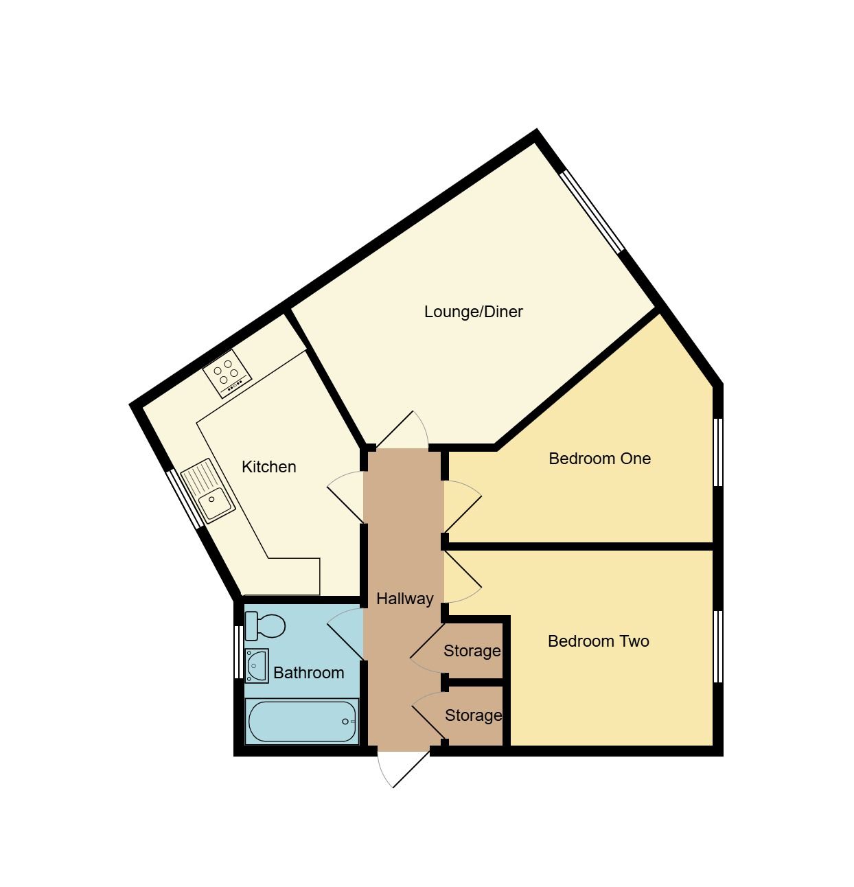2 bedroom apartment flat/apartment SSTC in Coventry - Floorplan 1.