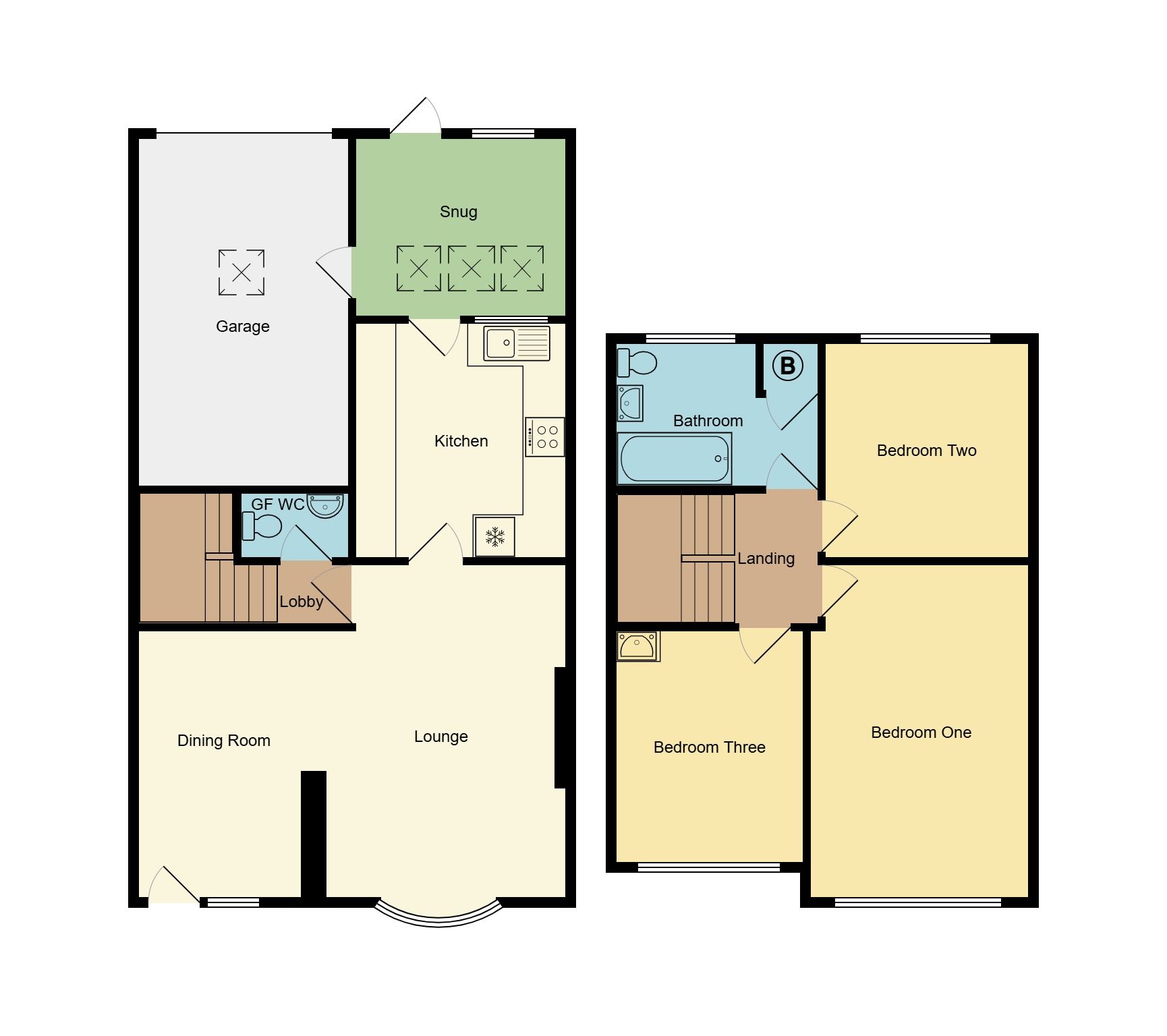 3 bedroom mid terraced house For Sale in Coventry - Floorplan 1.