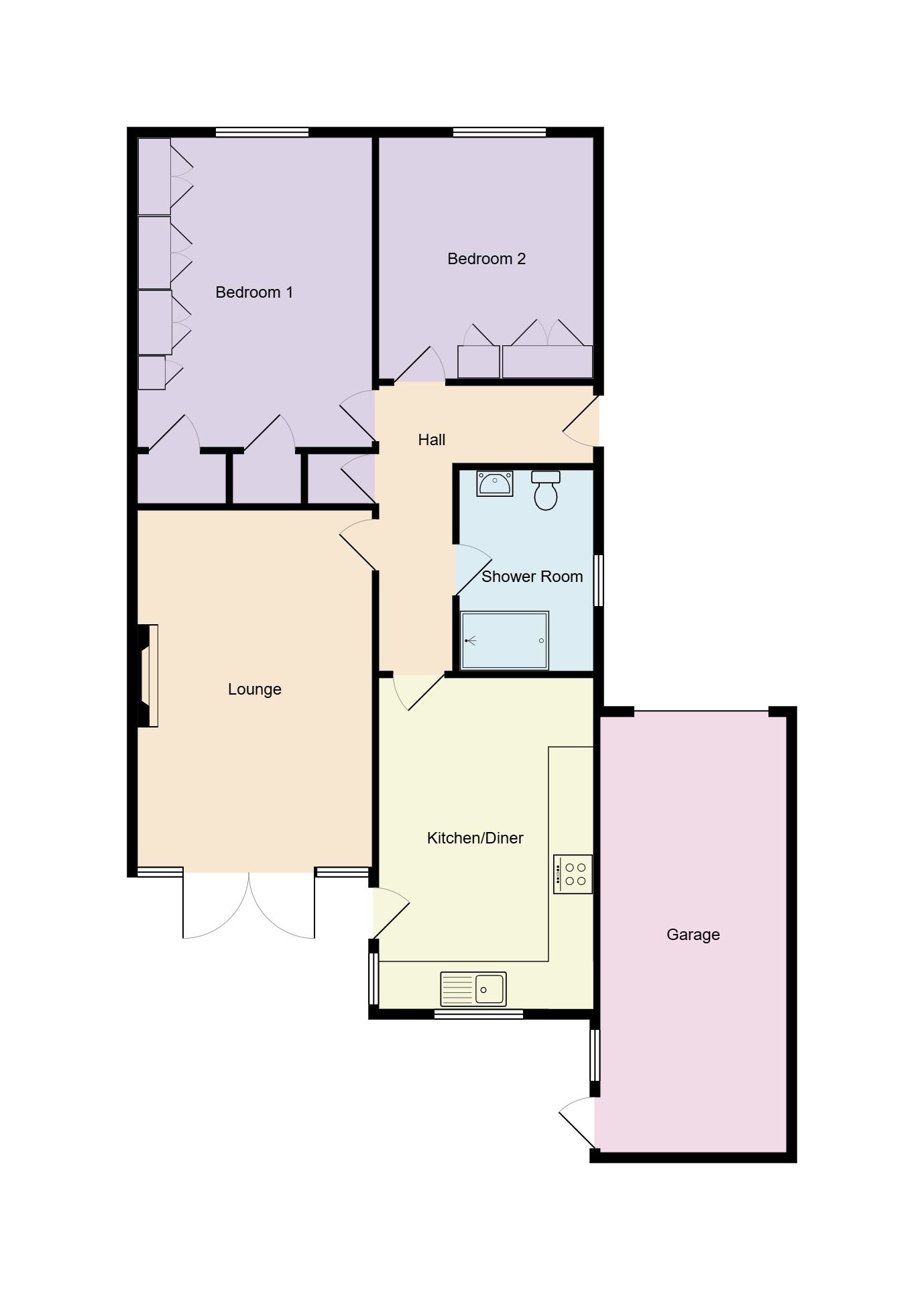 2 bedroom semi-detached bungalow SSTC in Coventry - Floorplan 1.