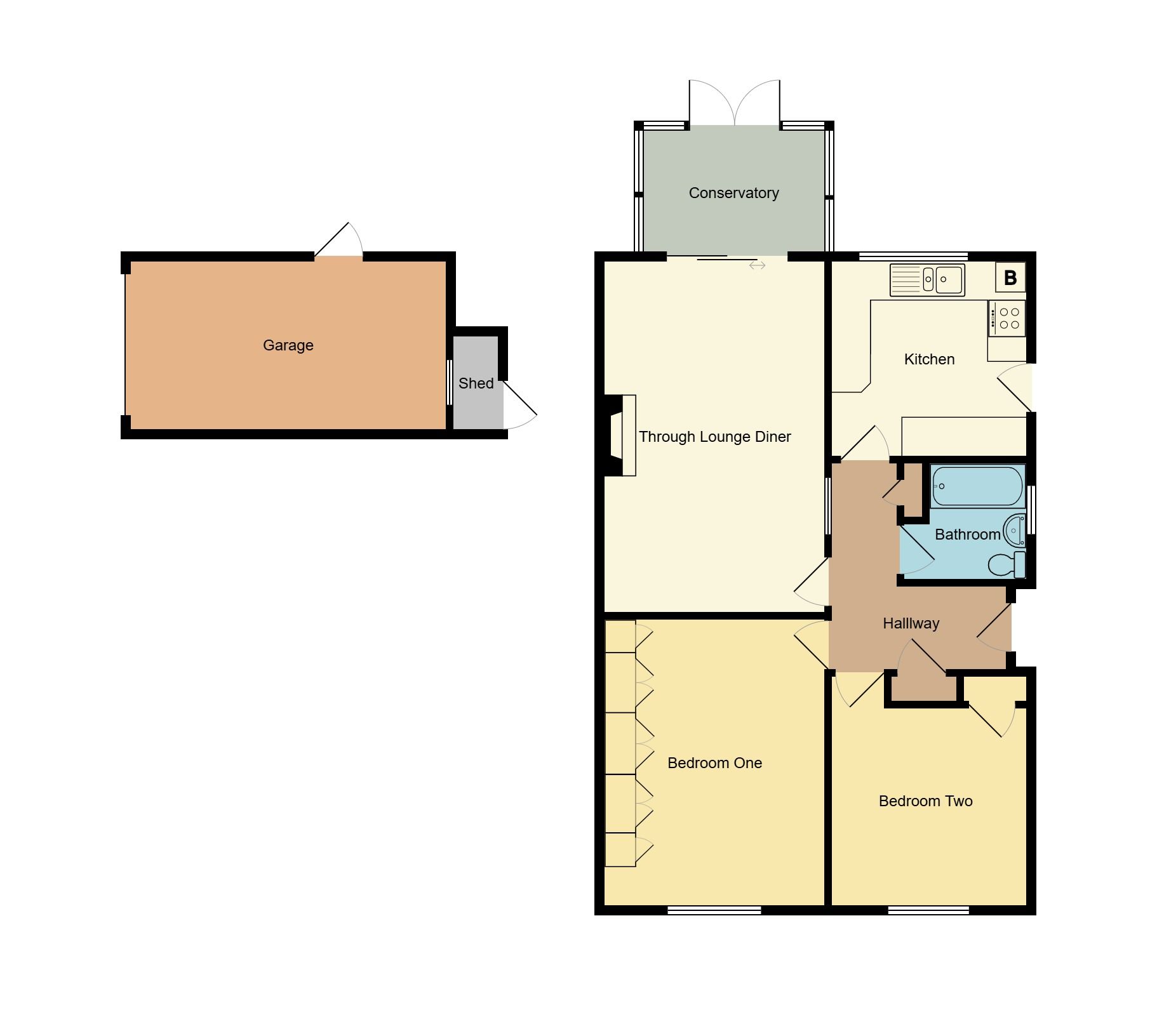 2 bedroom semi-detached bungalow For Sale in Coventry - Floorplan 1.
