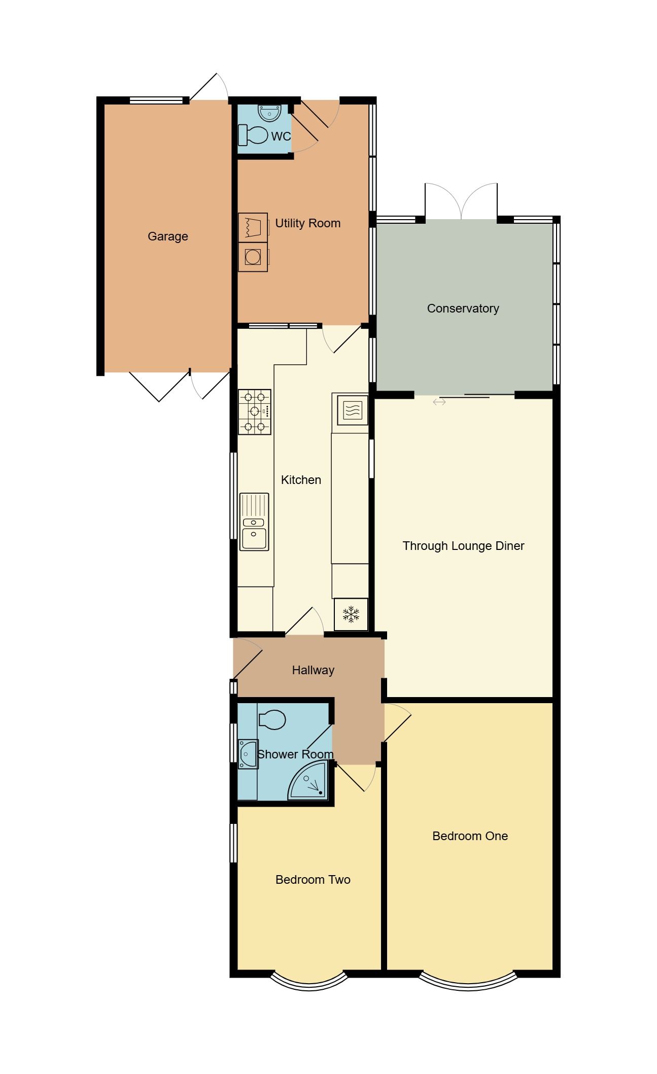 2 bedroom semi-detached bungalow For Sale in Coventry - Floorplan 1.
