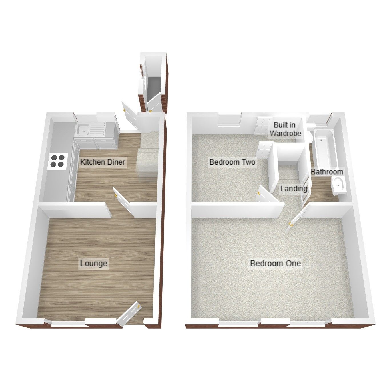 2 bedroom mid terraced house SSTC in Coventry - Floorplan 2.