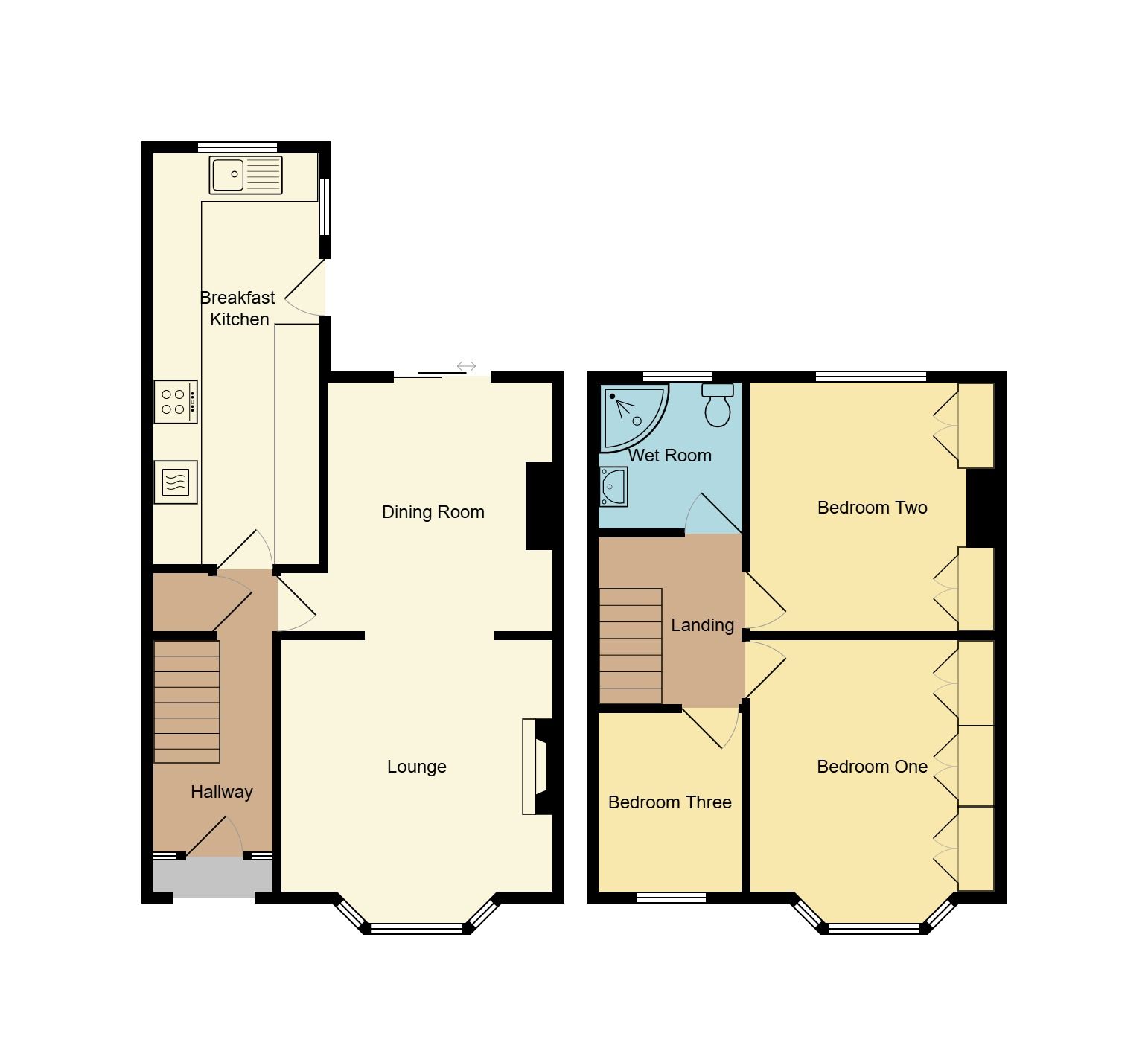 3 bedroom mid terraced house Sold in Coventry - Floorplan 1.
