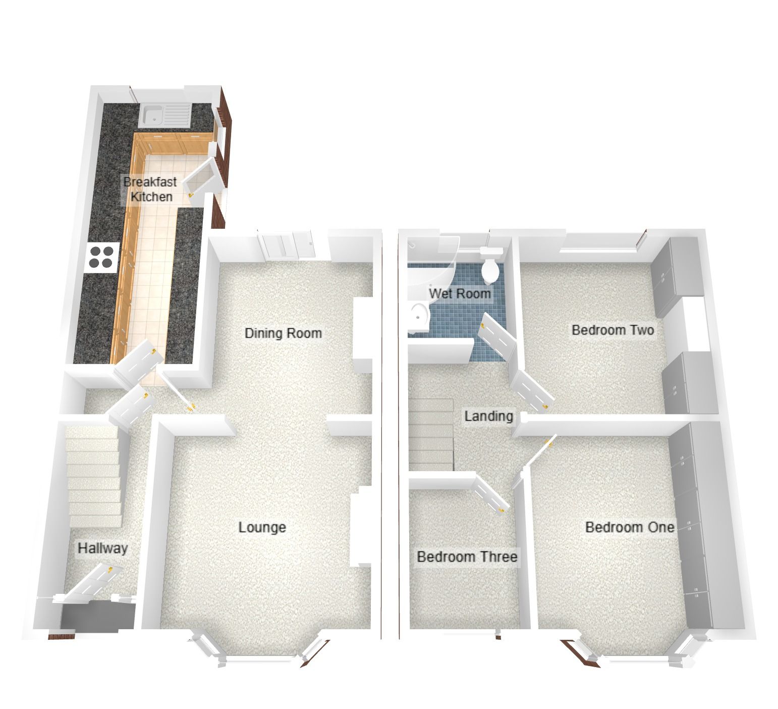 3 bedroom mid terraced house Sold in Coventry - Floorplan 2.