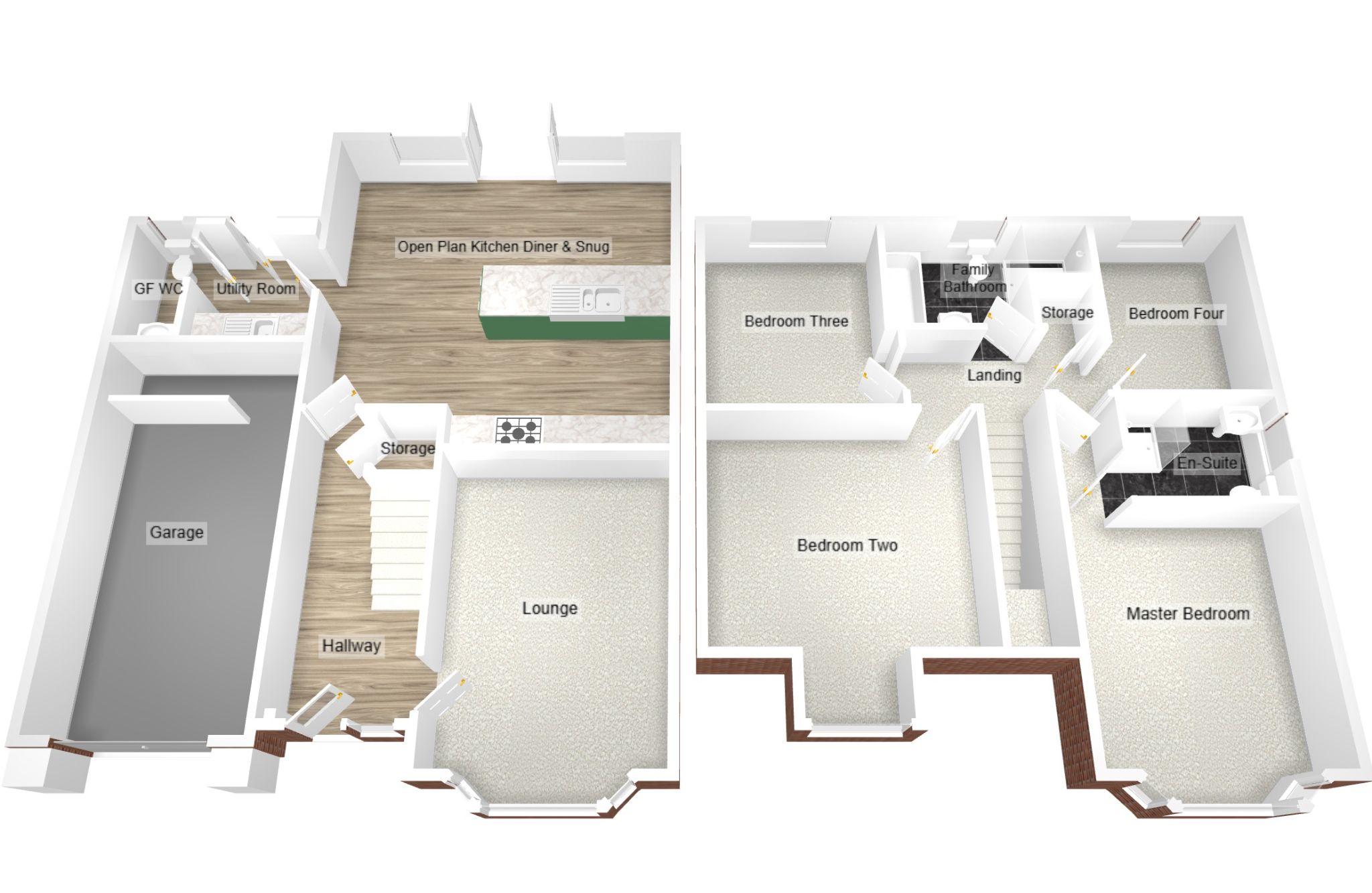 4 bedroom detached house For Sale in Hinckley - Floorplan 2.