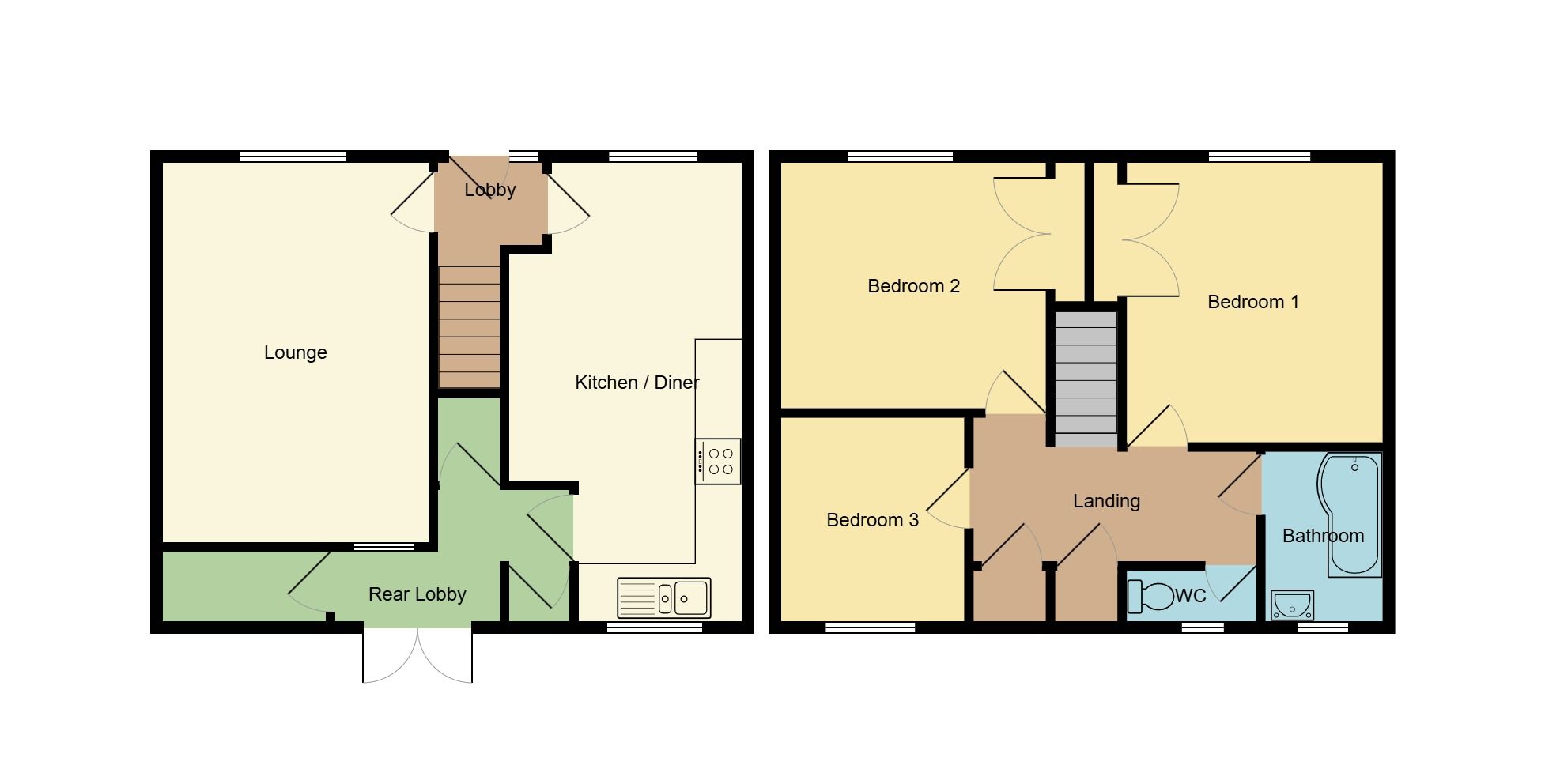 3 bedroom mid terraced house For Sale in Coventry - Floorplan 1.