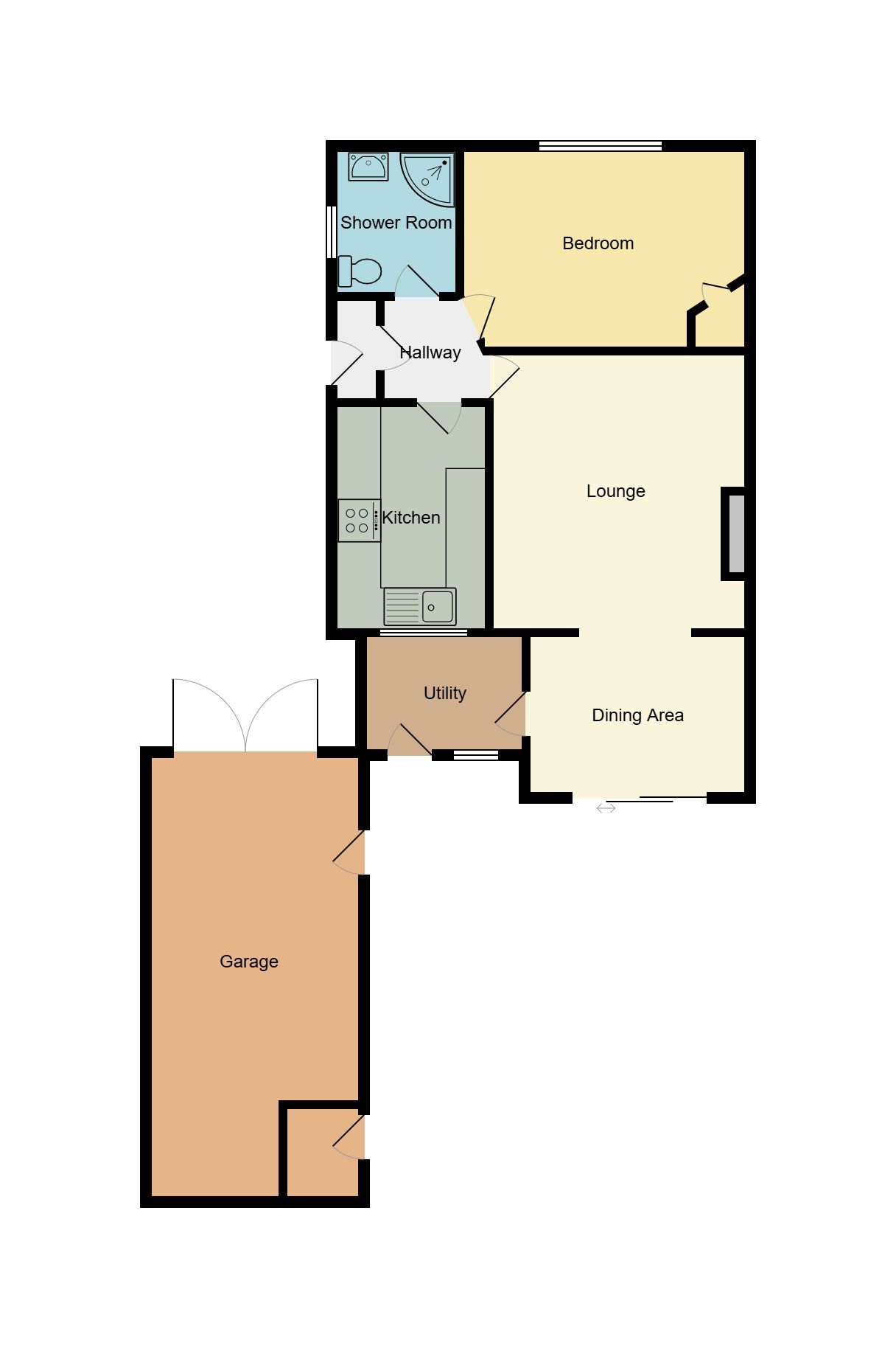 1 bedroom semi-detached bungalow To Let in Coventry - Floorplan 1.