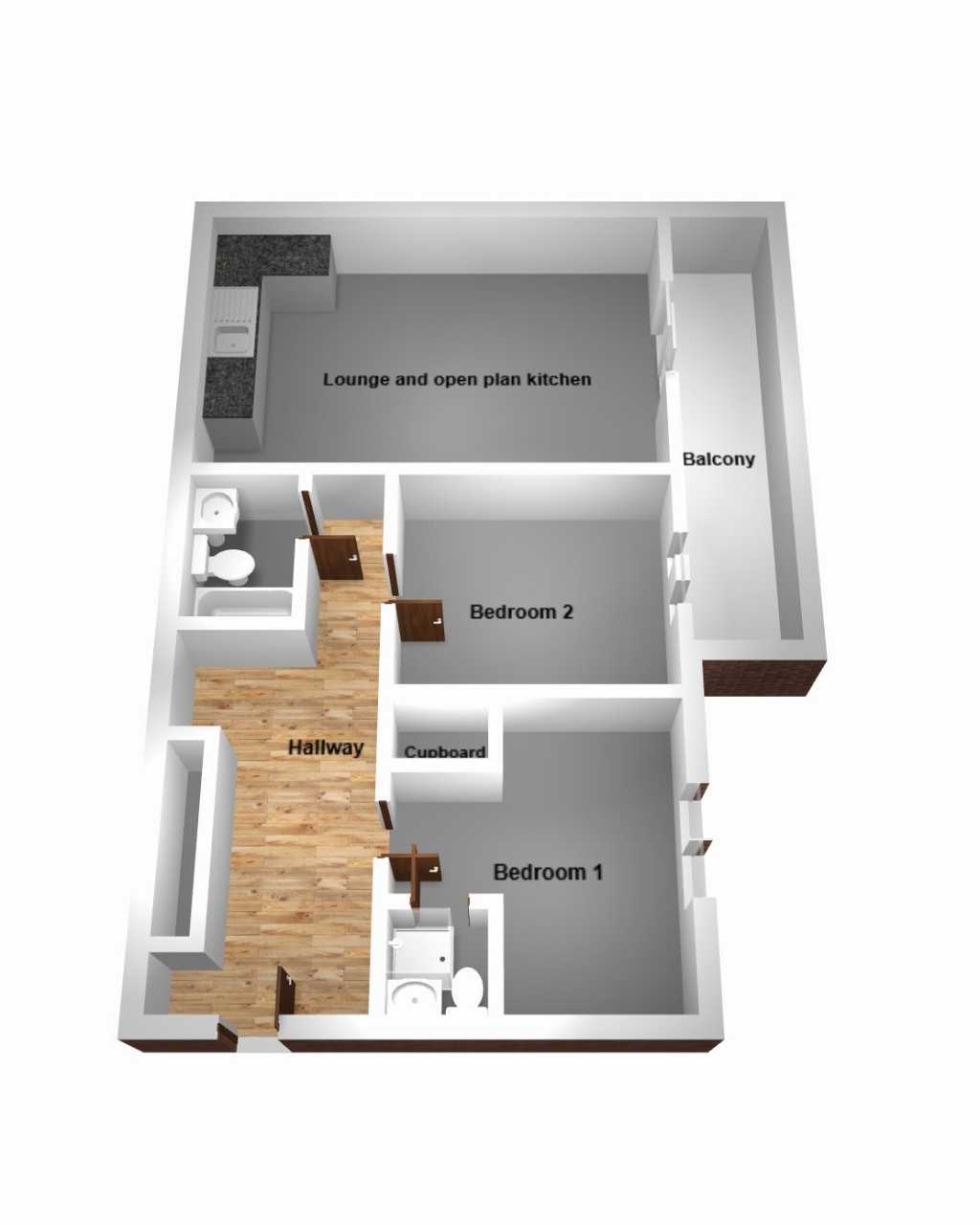 2 bedroom apartment flat/apartment Let Agreed in Coventry - Floorplan 1.