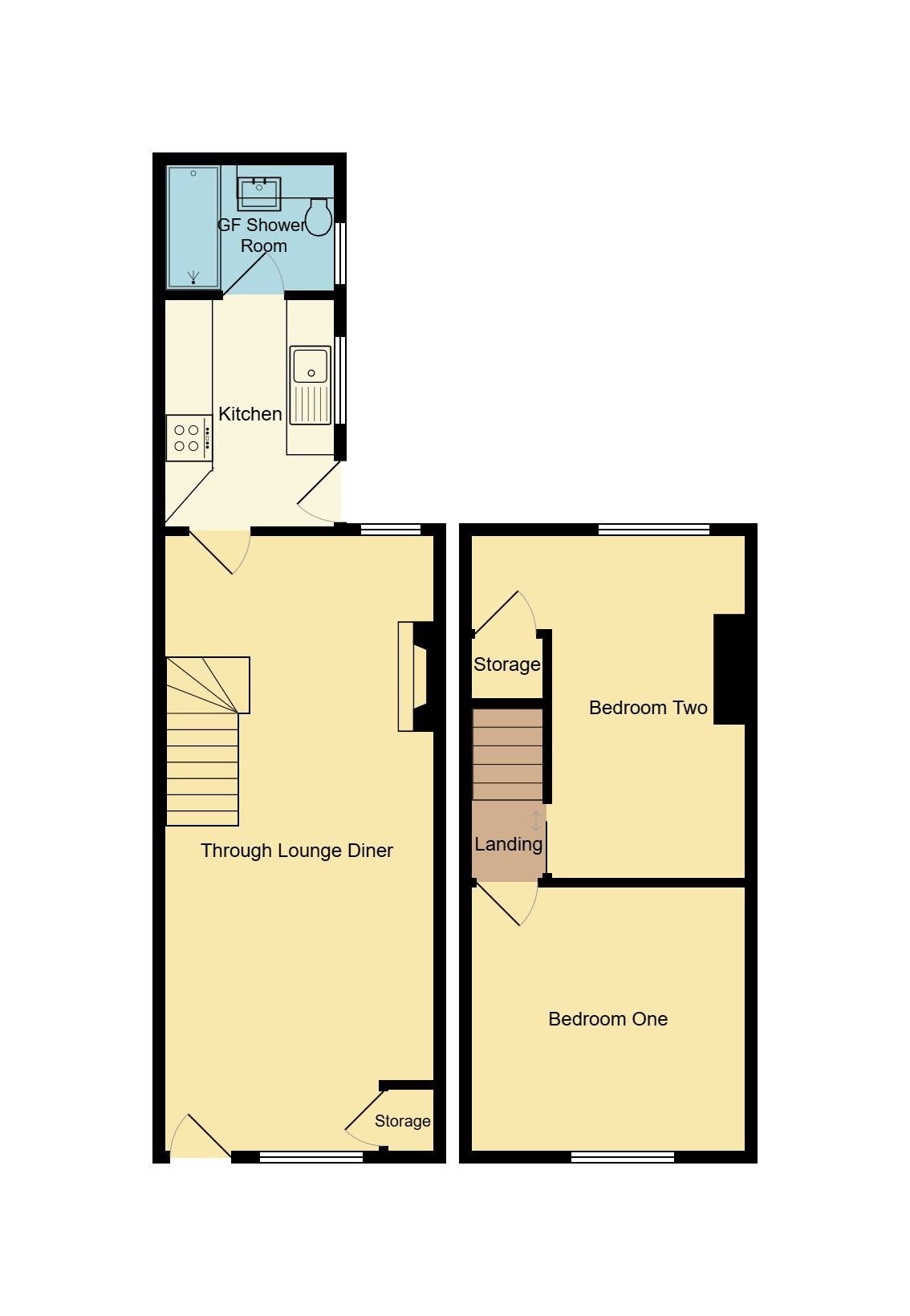 2 bedroom mid terraced house For Sale in Coventry - Floorplan 1.