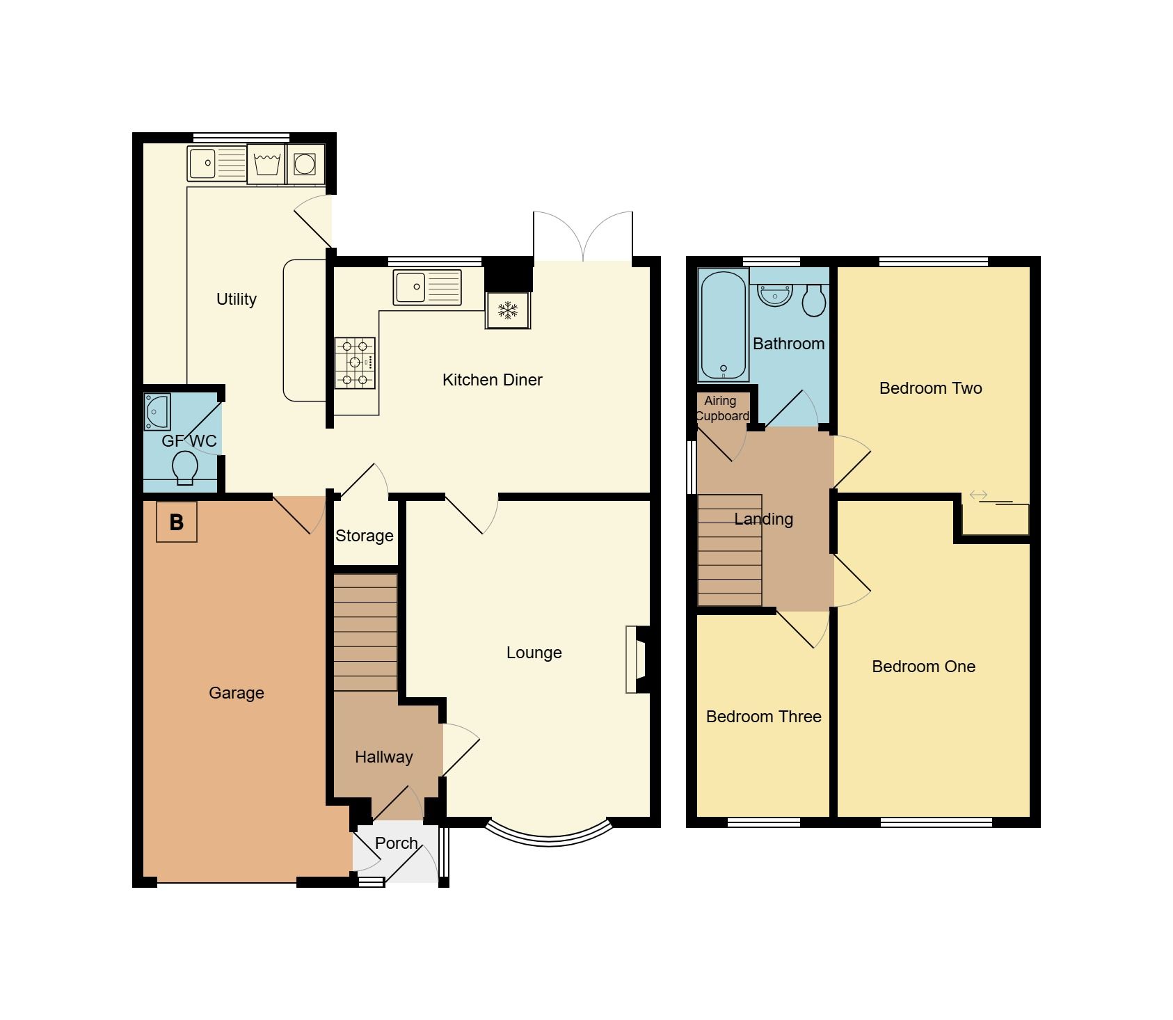 3 bedroom link detached house For Sale in Coventry - Floorplan 1.