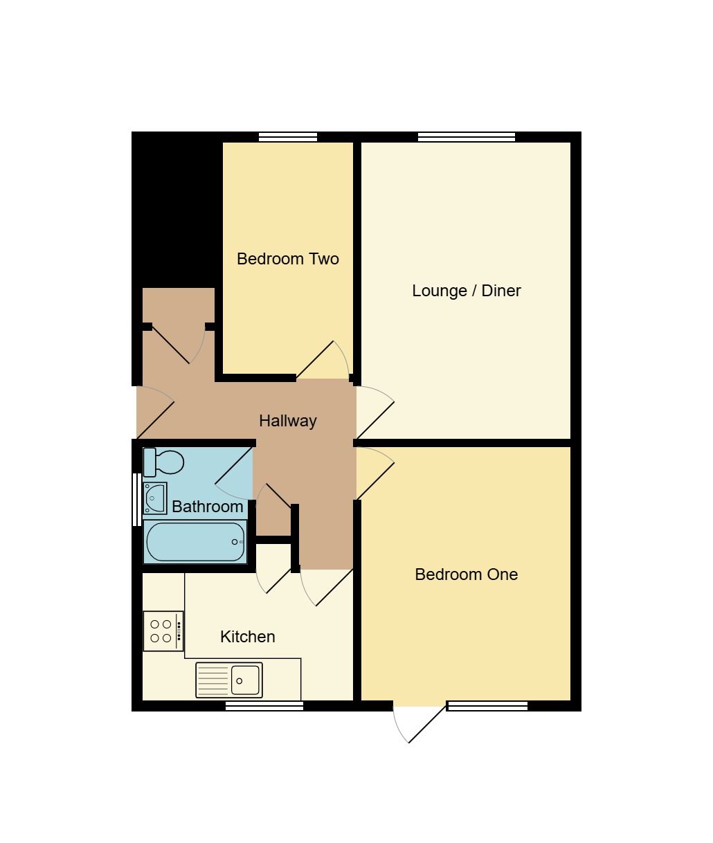 2 bedroom ground floor maisonette flat/apartment For Sale in Coventry - floorplan 1.
