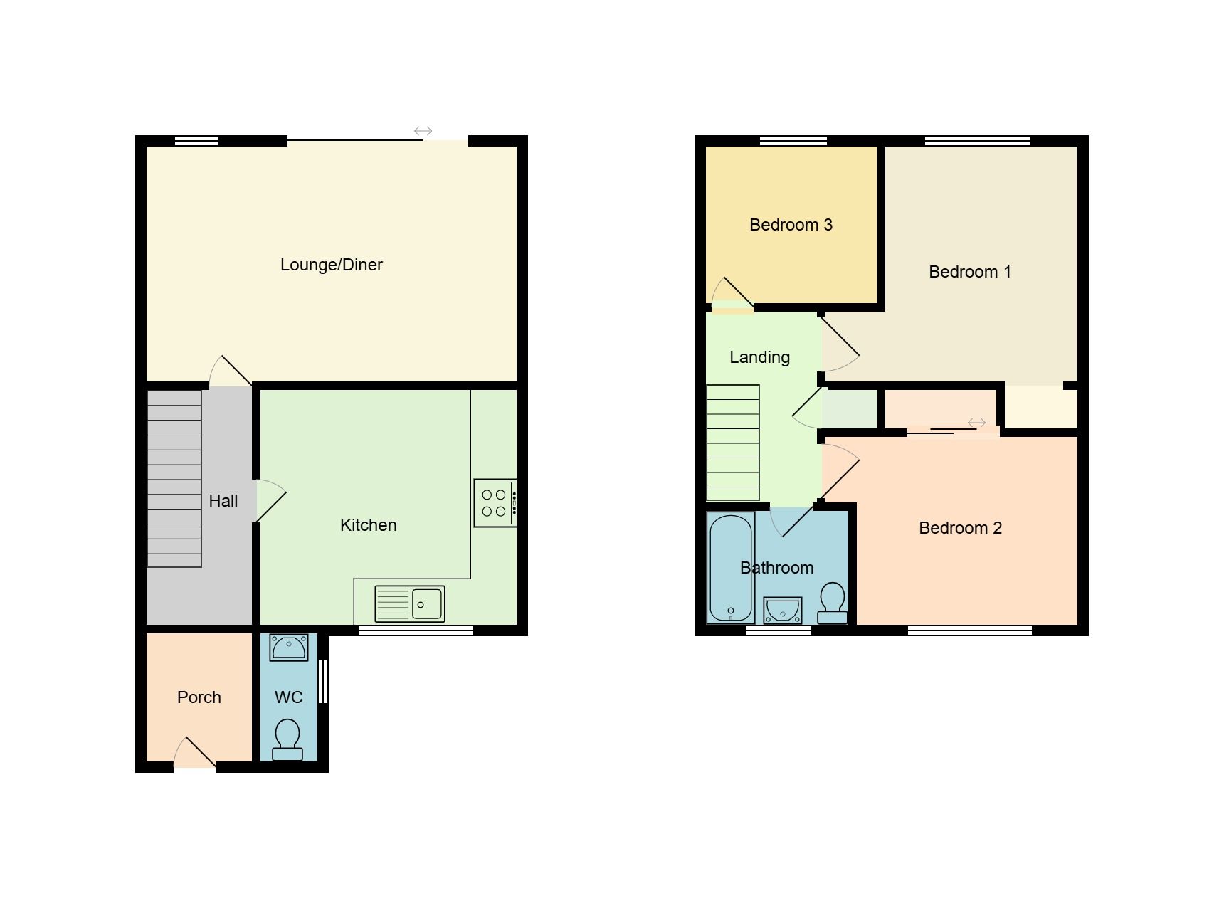 3 bedroom mid terraced house To Let in Coventry - Floorplan 1.