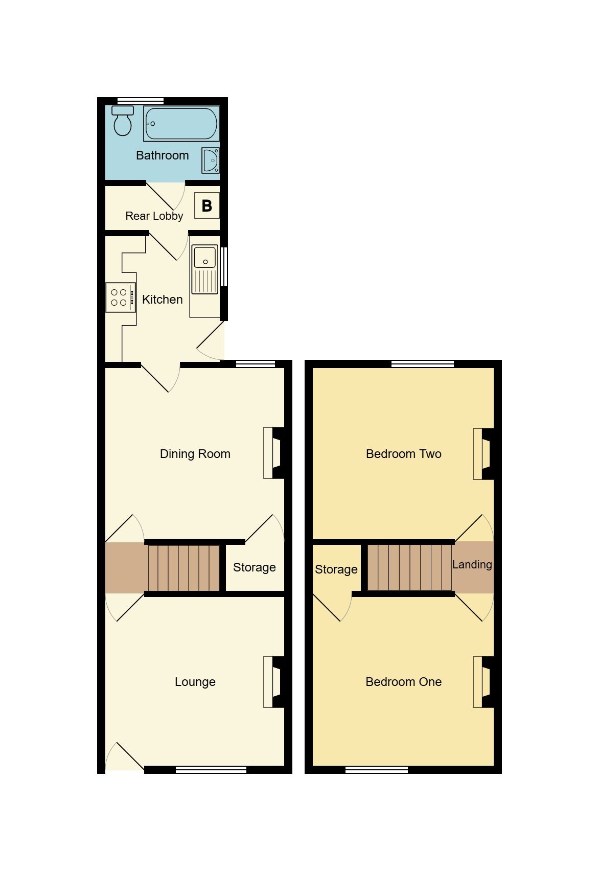 2 bedroom mid terraced house For Sale in Coventry - Floorplan 1.
