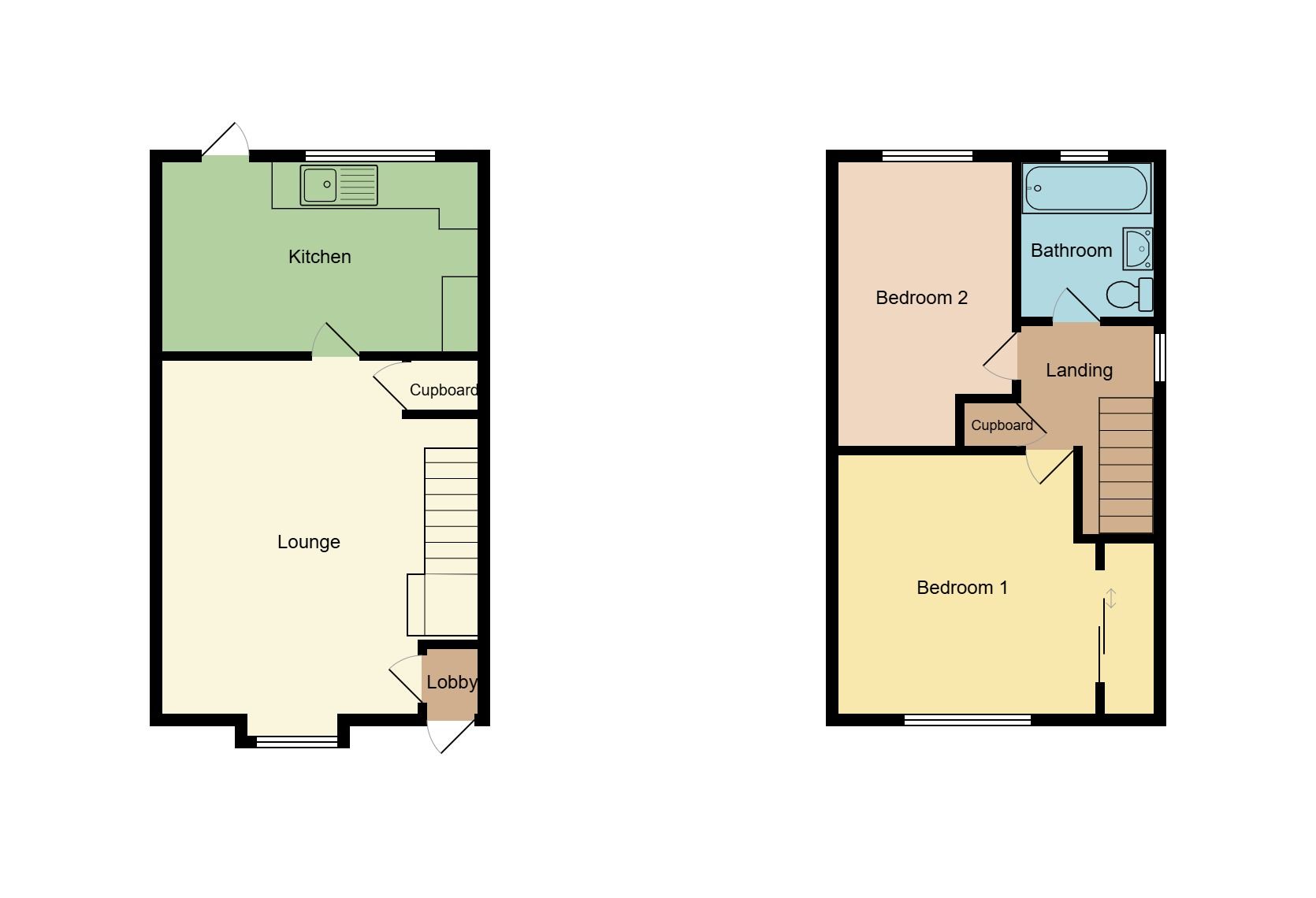 2 bedroom semi-detached house SSTC in Coventry - floorplan 1.