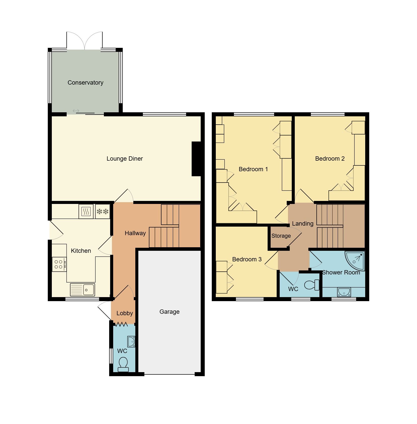 3 bedroom detached house For Sale in Coventry - Floorplan 1.