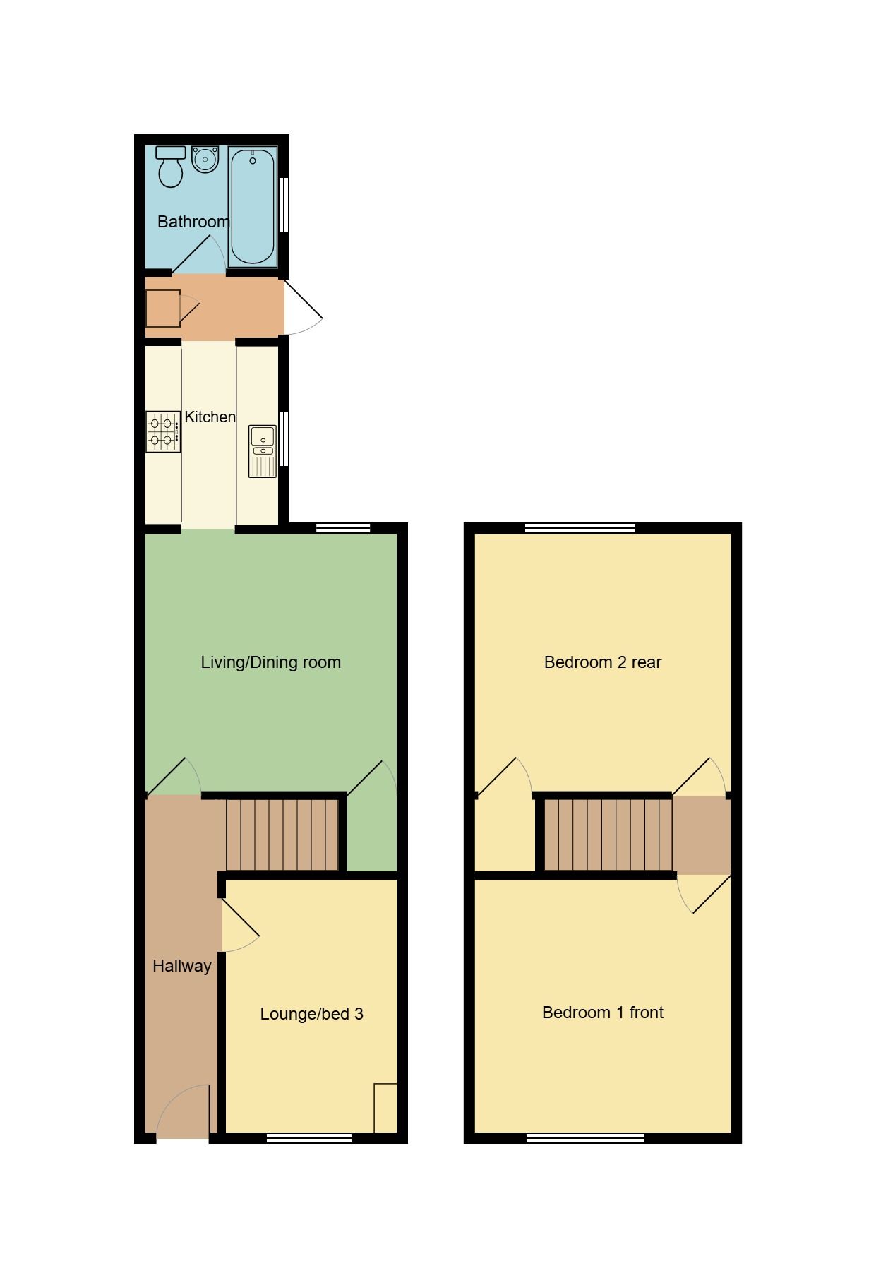 2 bedroom mid terraced house For Sale in Coventry - Floorplan 1.