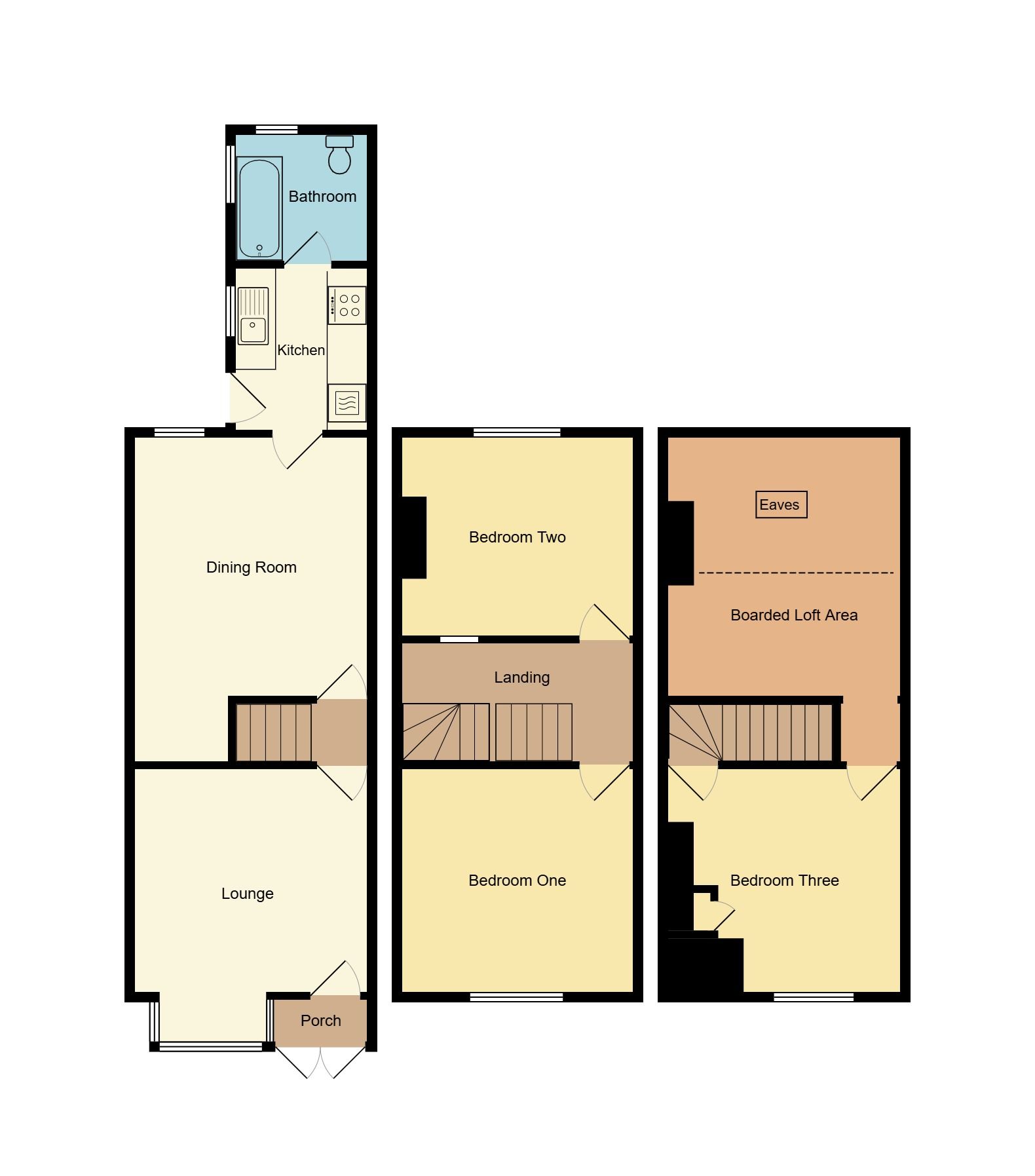 3 bedroom mid terraced house For Sale in Coventry - Floorplan 1.