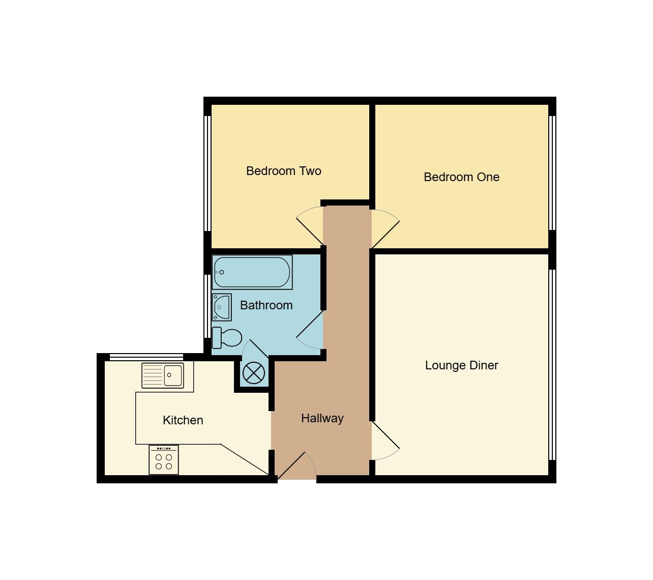 2 bedroom apartment flat/apartment To Let in Coventry - Floorplan 1.
