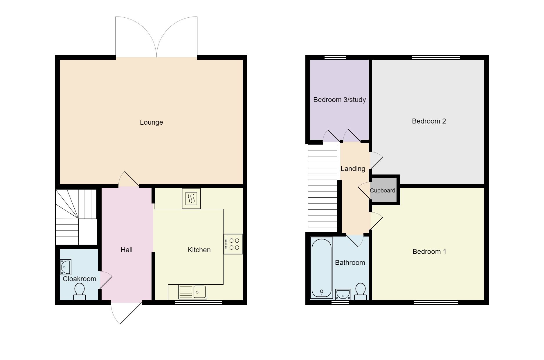 3 bedroom mid terraced house Let in Coventry - Floorplan 2.